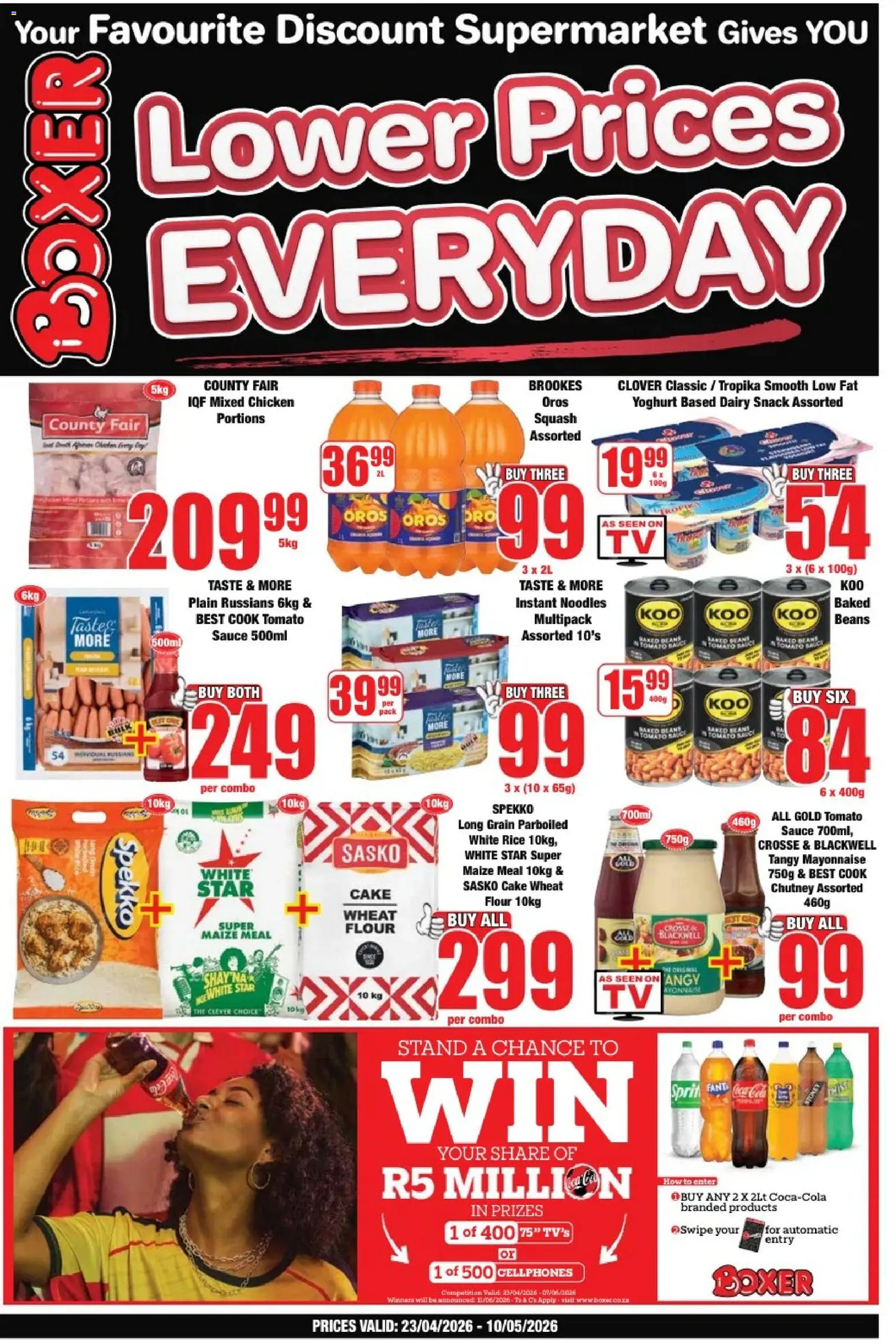 New Boxer catalogue – valid from 23.04.2026 | Page: 1 | Products: Cake, Yoghurt, Noodles, Sauce