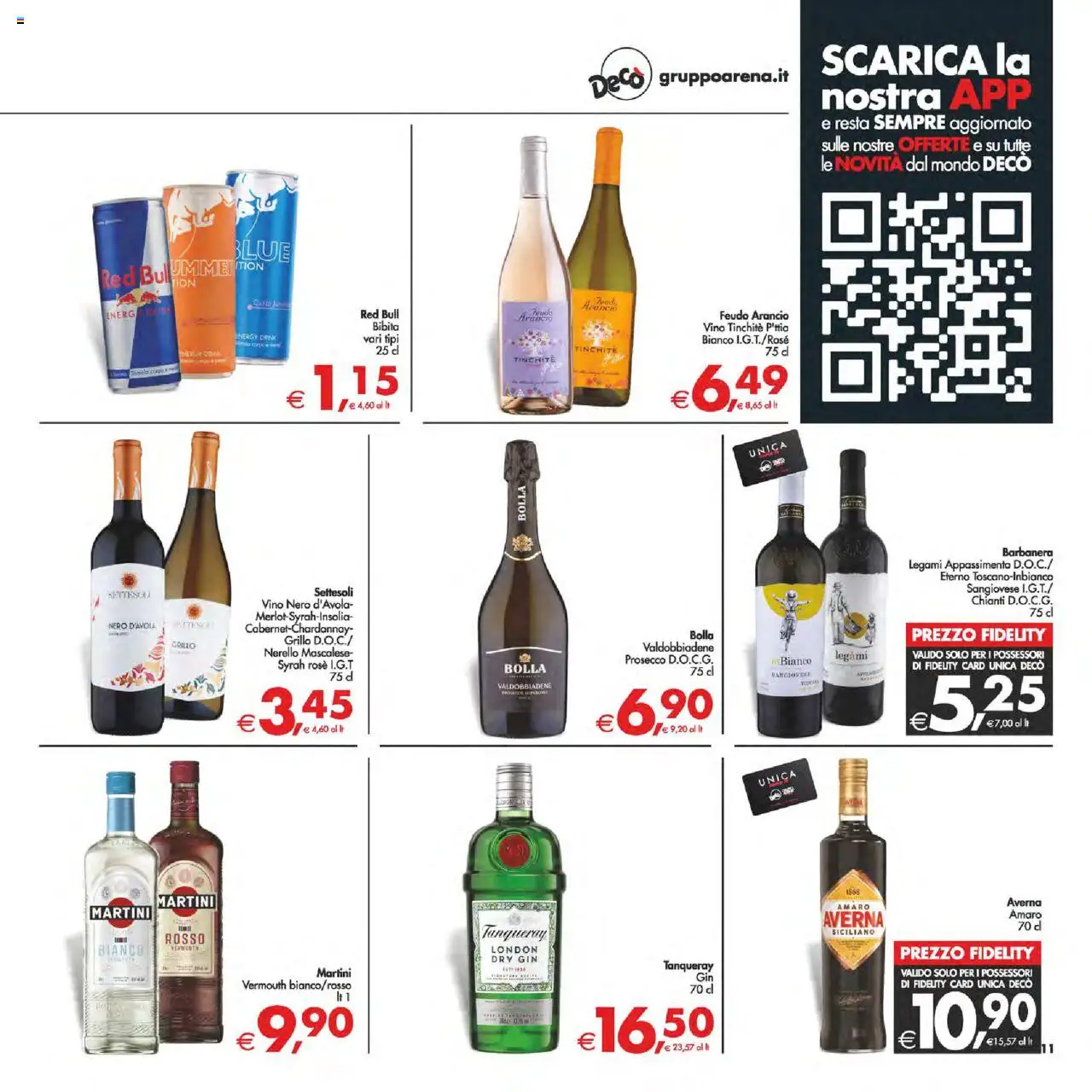 Volantino Decò del 12.08.2025 | Pagina: 11 | Prodotti: Gin, Prosecco, Vino, Bibita