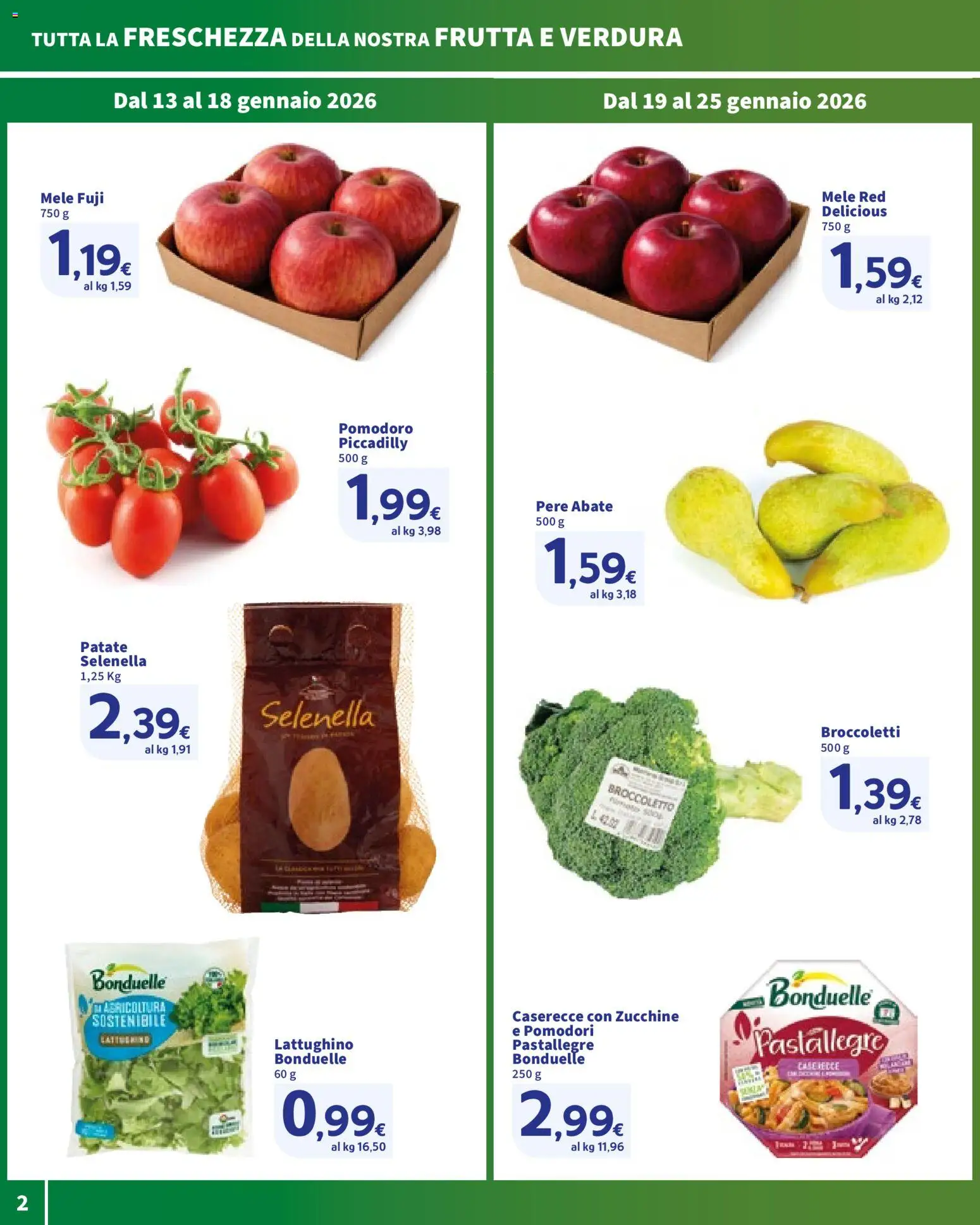 Volantino SIGMA del 13.01.2026 | Pagina: 2 | Prodotti: Patate, Frutta, Pomodori, Broccoletti