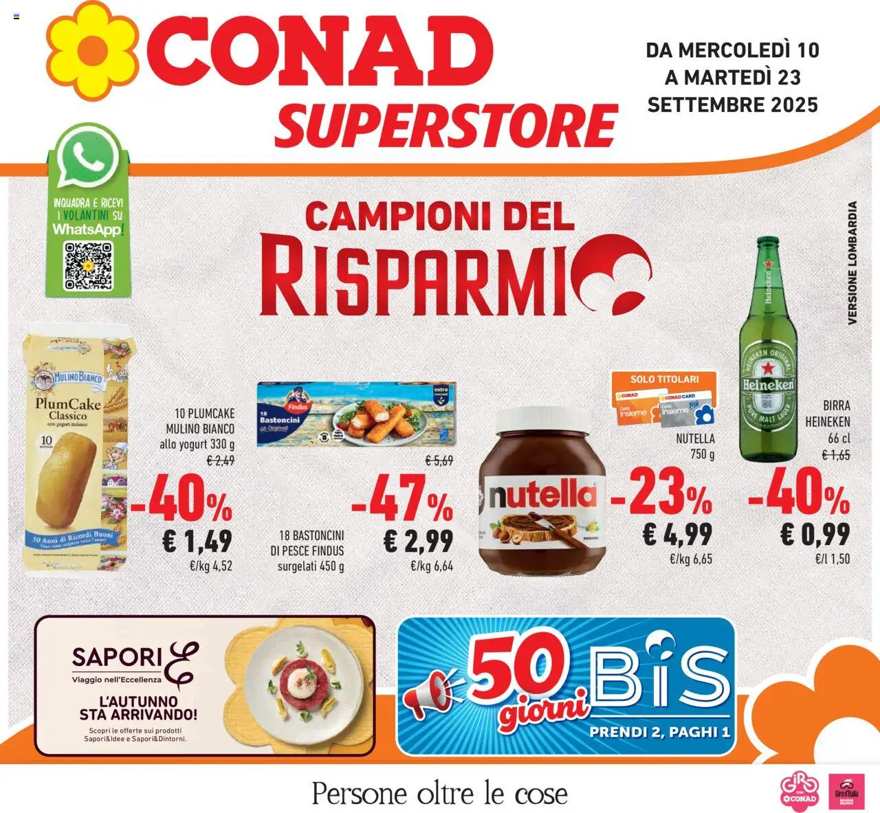 Volantino Conad del 10.09.2025 | Pagina: 1 | Prodotti: Yogurt, Birra, Plumcake, Heineken