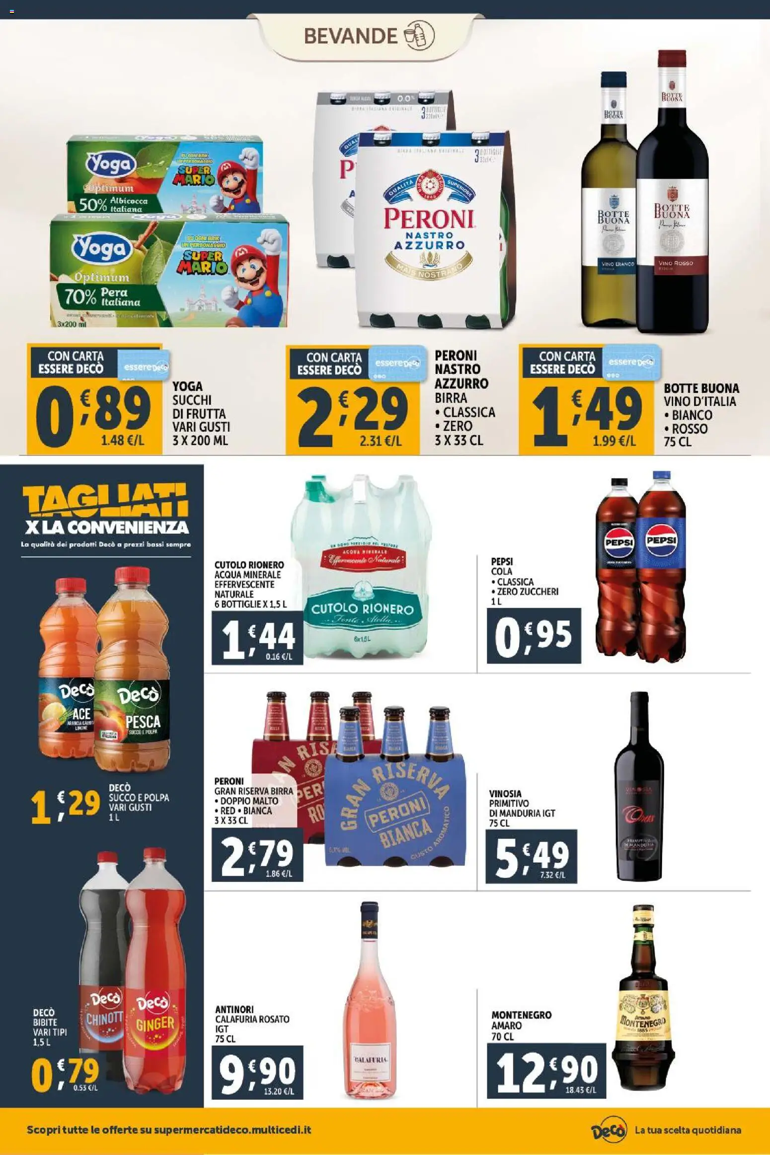 Volantino Decò del 20.01.2026 | Pagina: 12 | Prodotti: Frutta, Acqua minerale, Pepsi, Vino bianco