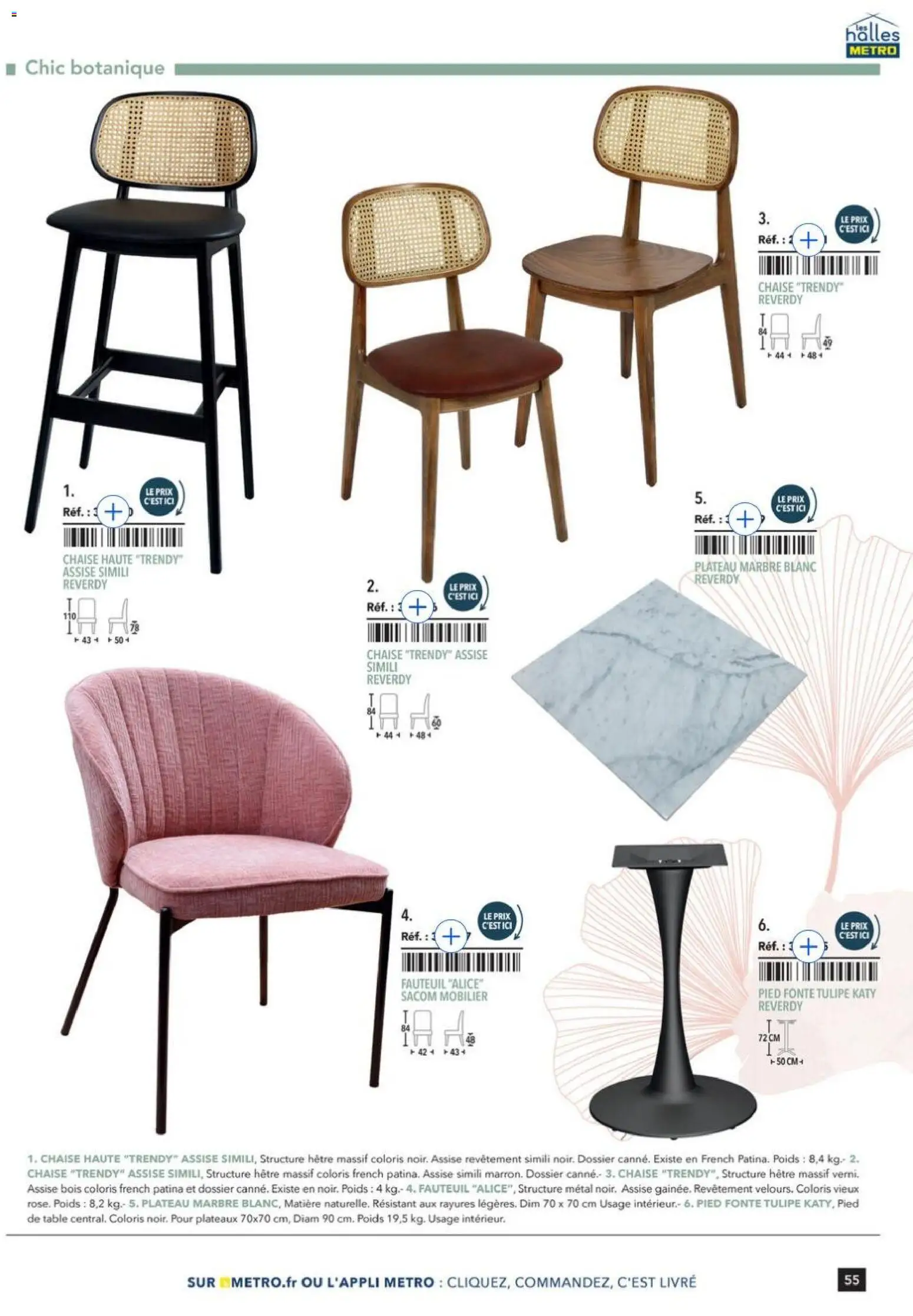 {H1} | Page: 55 | Produits: Poids, Fauteuil, Table, Livre