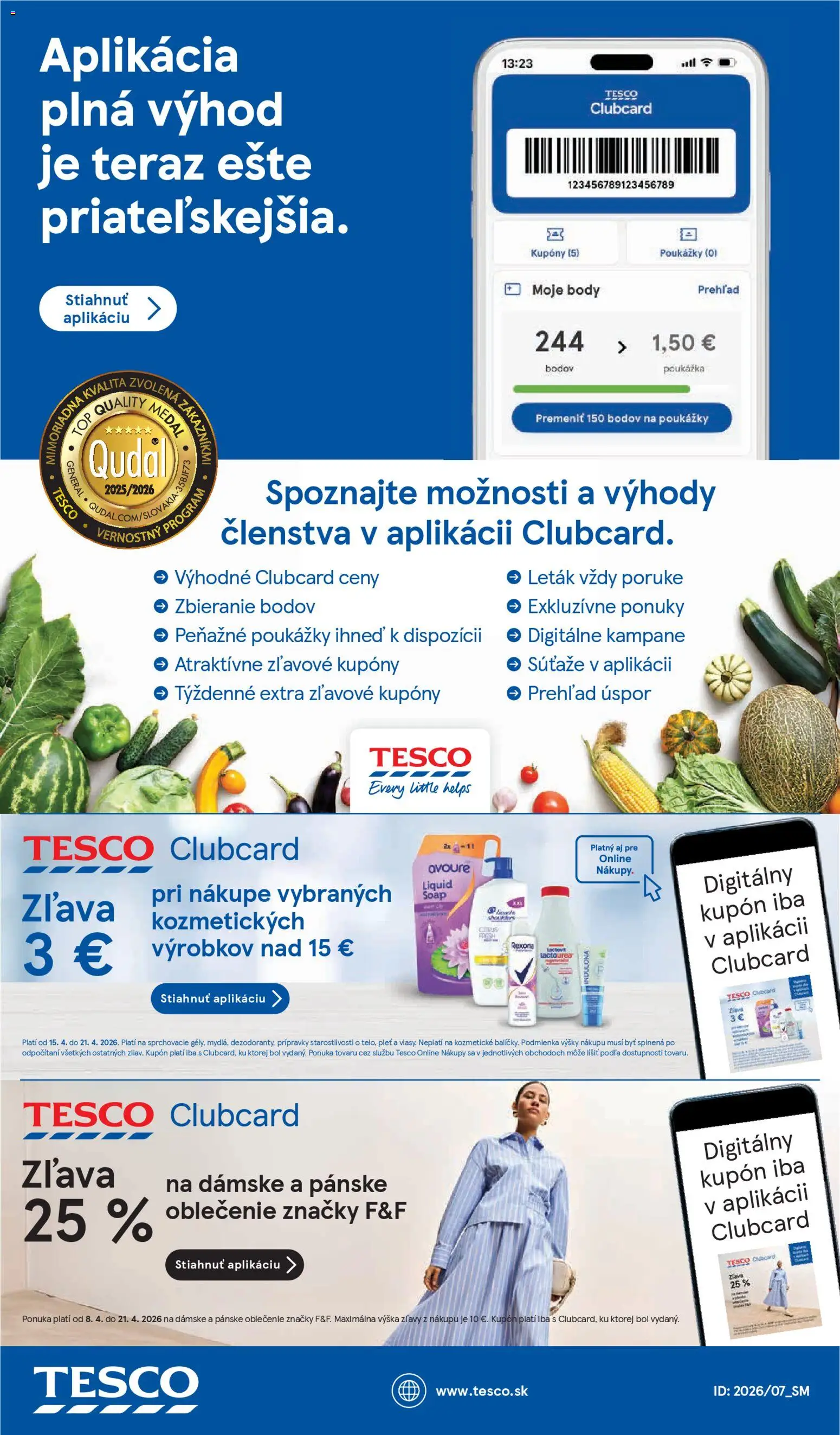 Nové Tesco akcie – leták je platný od 15.04.2026 | Strana: 24 | Produkty: Pánske oblečenie, Indulona, Lactovit