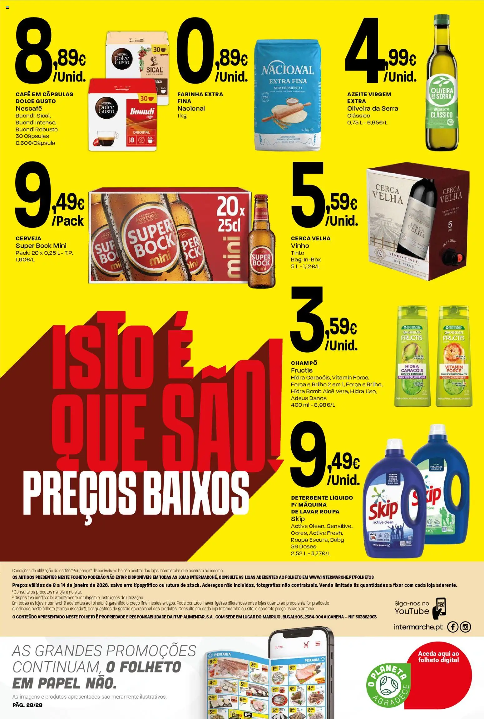 Intermarché Folheto Contact │ válido de 08.01.2026 | Página: 28 | Produtos: Super bock, Café, Dolce gusto, Vinho tinto