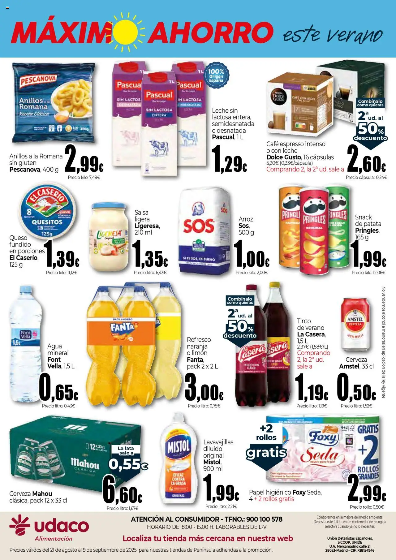 Unide - Máximo Ahorro  │ válido desde el 21.08.2025 | Página: 2 | Productos: Café con leche, Leche, Papel higienico, Arroz