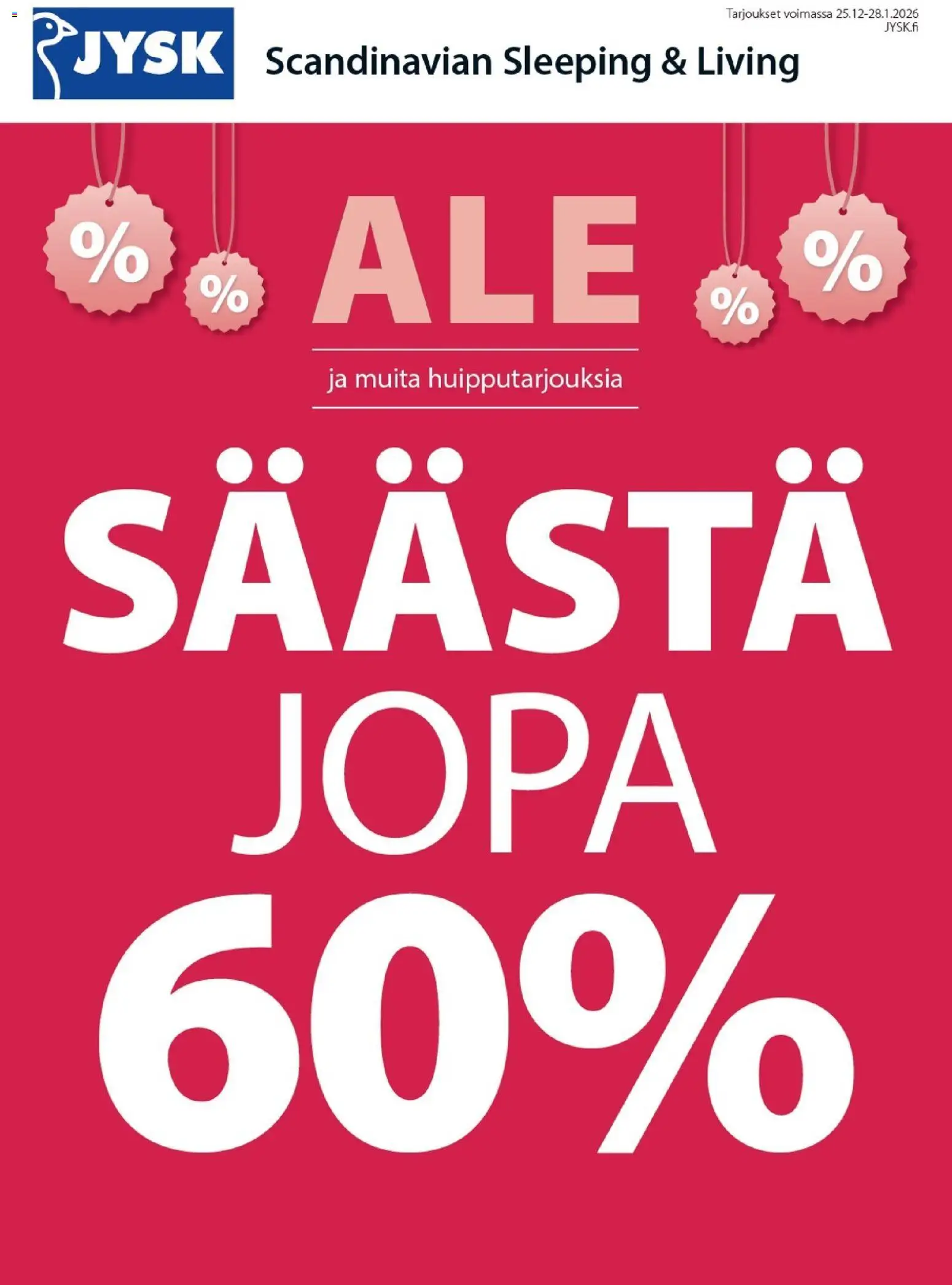 JYSK tarjoukset – voimassa 25.12.2025 alkaen | Sivu: 1