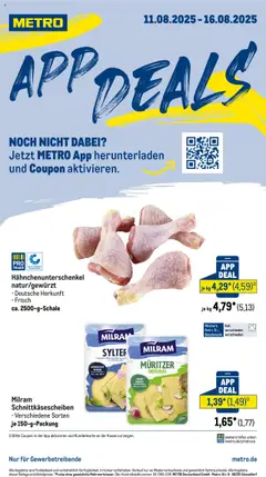 Metro App Deals gültig ab dem 11.08.2025