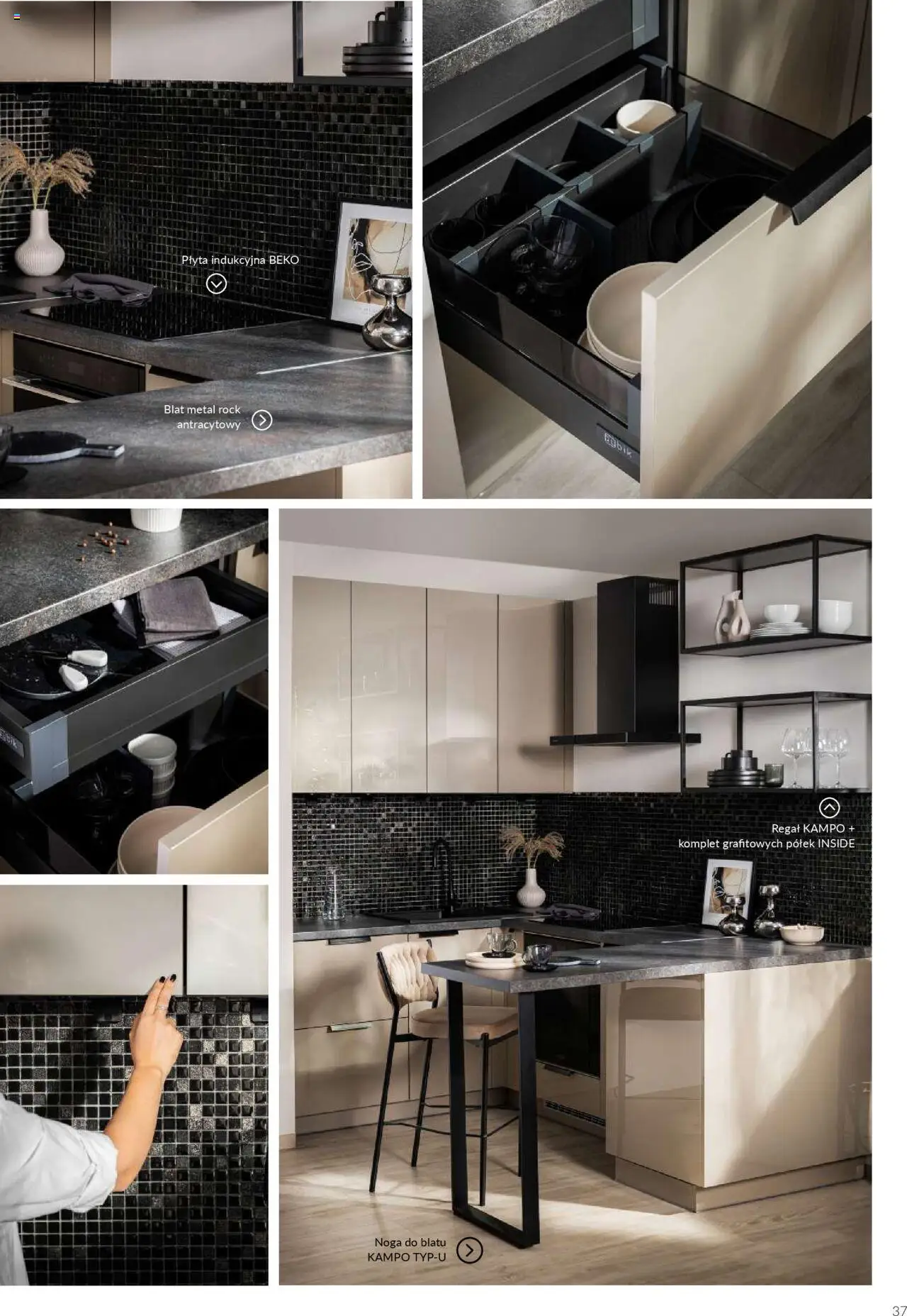 Salony Agata Gazetka - Kuchnie Qubik od 21.03.2025 | Strona: 37 | Produkty: Płyta indukcyjna, Regał