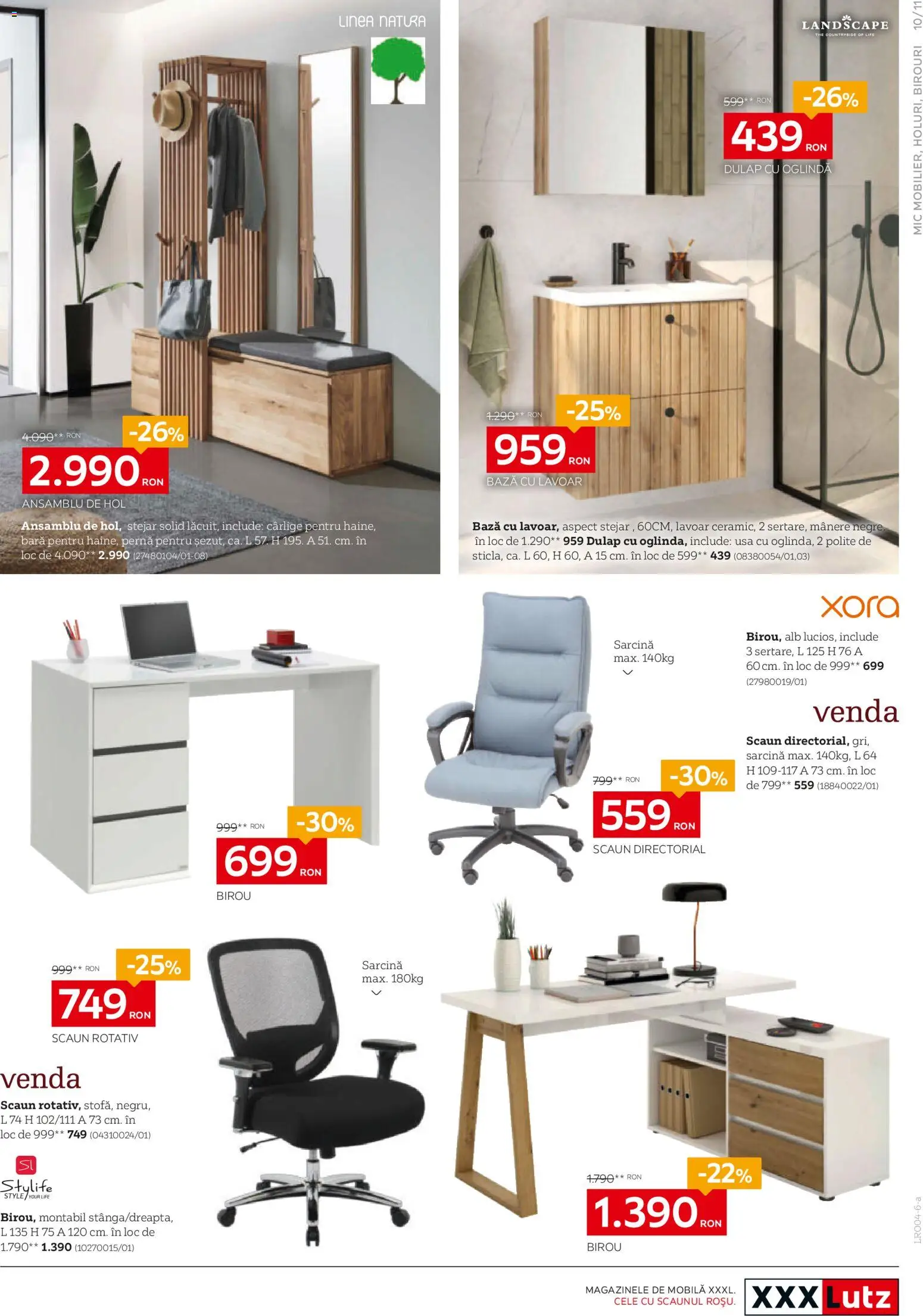 Noul catalog XXXLutz – valabil de la 06.04.2026 | Pagină: 11 | Produse: Delgeç, Pernă, Scaun, Ușă