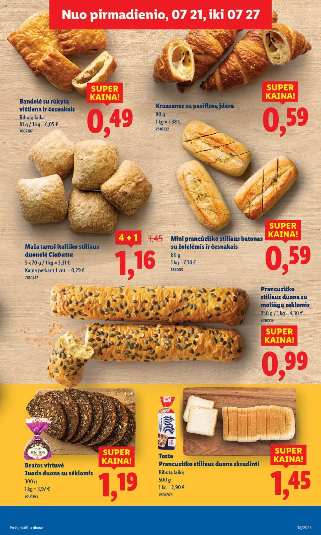 LIDL - Leidinys│galioja nuo 24.07.2025 | Puslapis: 9 | Prekių: Batonas, Bandelė, Duona, Vištiena