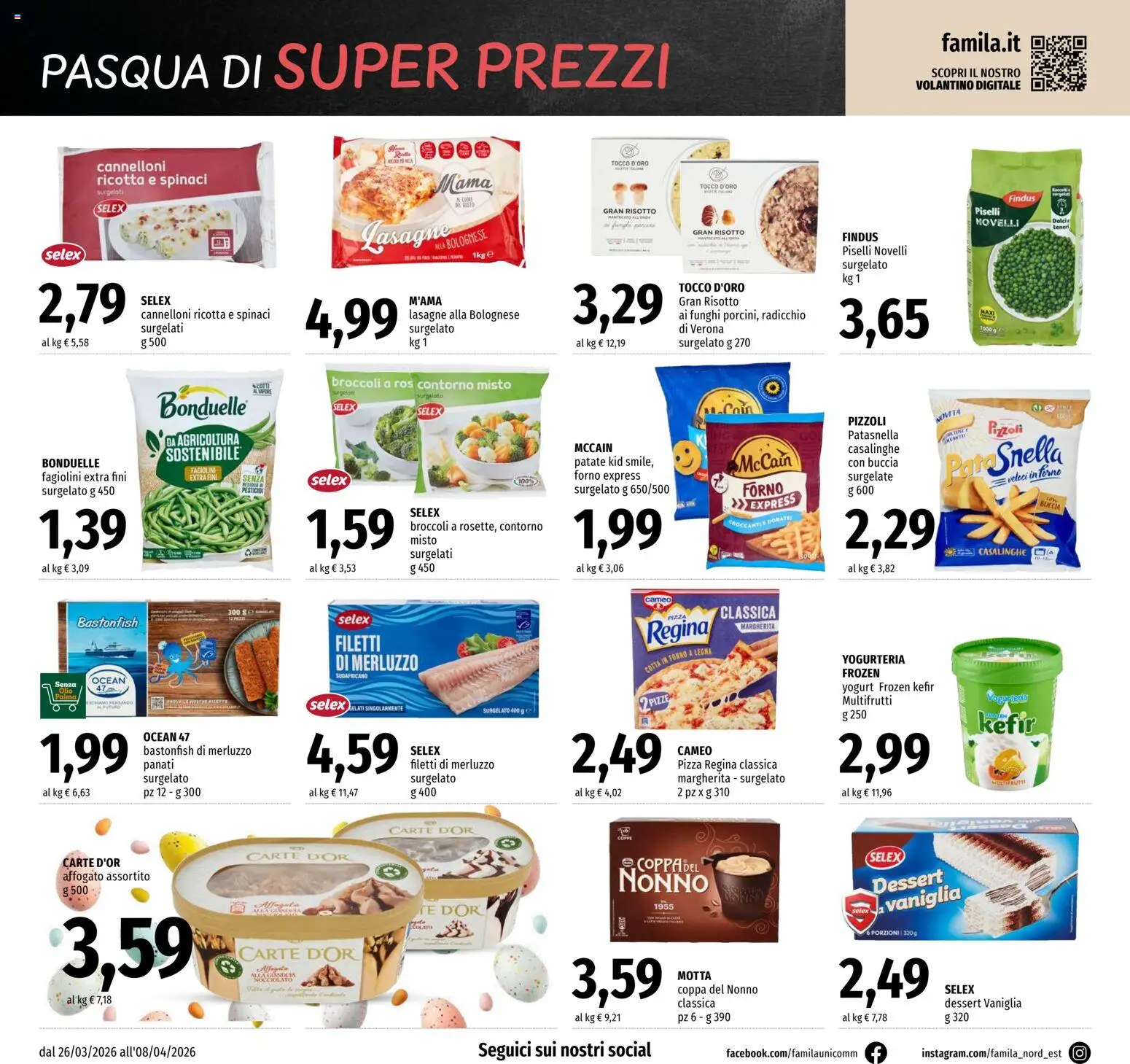 Volantino Famila del 26.03.2026 | Pagina: 12 | Prodotti: Patate, Spinaci, Broccoli, Fagiolini