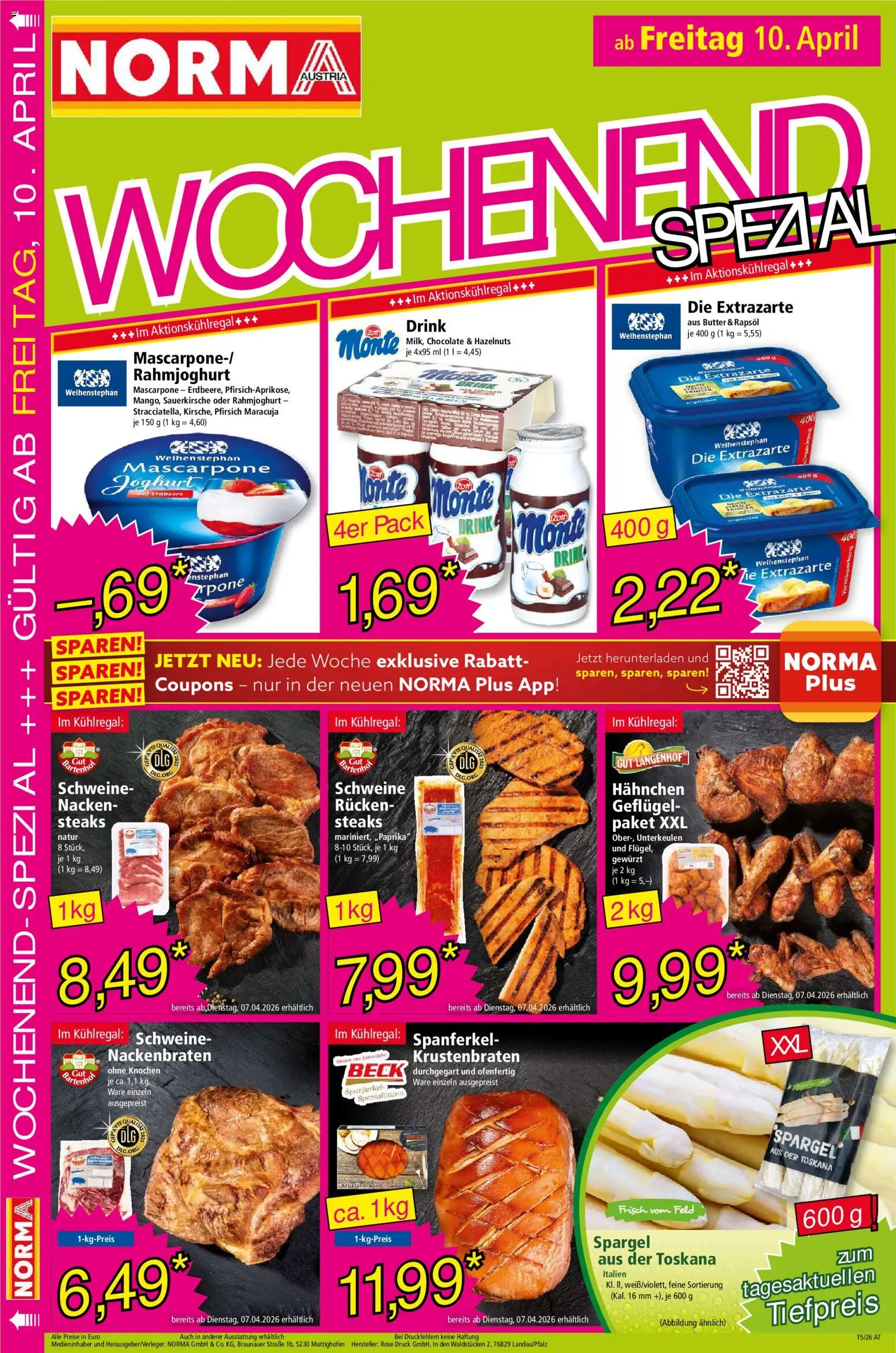 Norma Flugblatt gültig ab 07.04.2026 | Seite: 18 | Produkte: Pfirsich, Butter, Joghurt