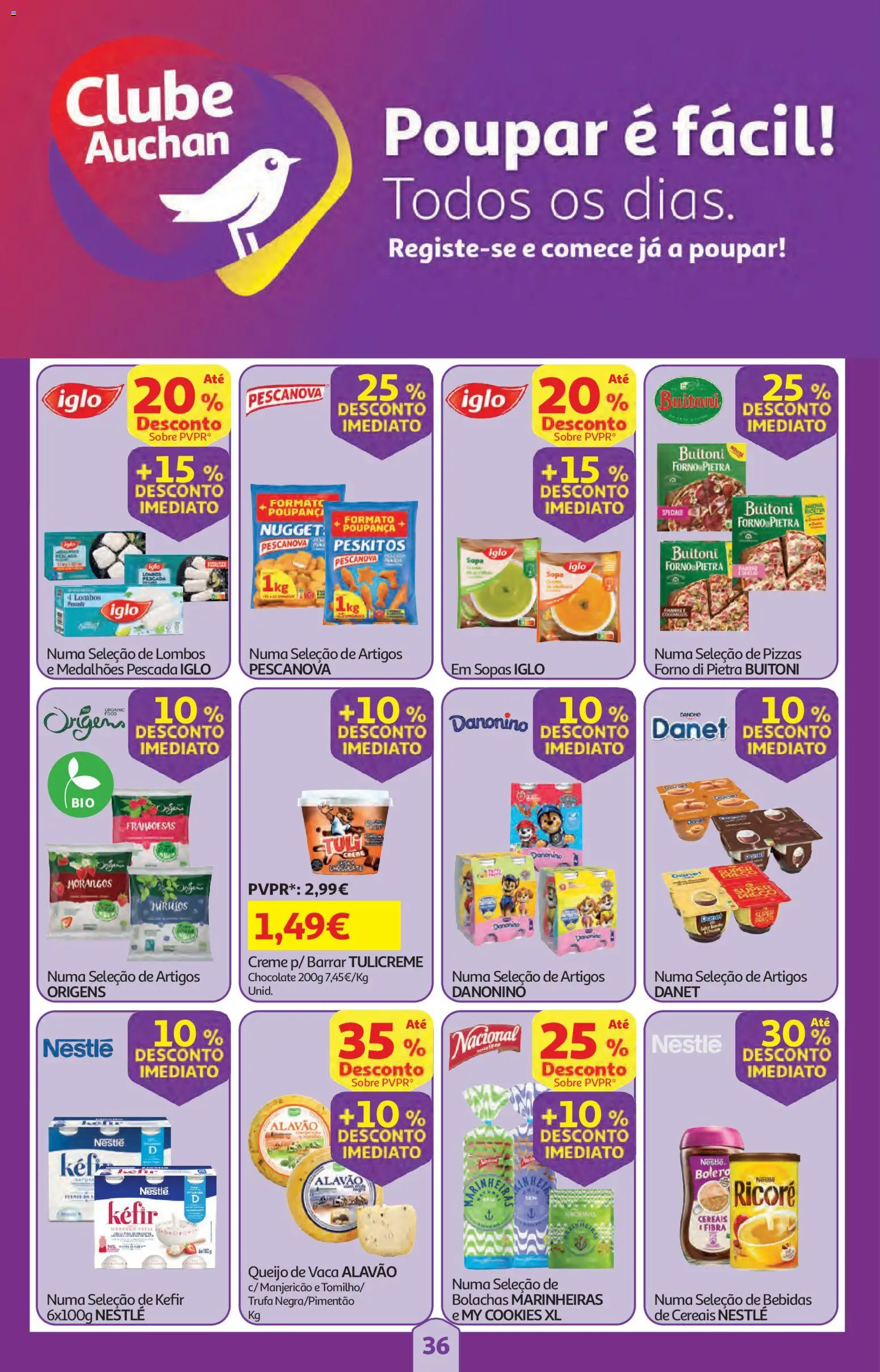 Auchan folheto │ válido de 09.04.2026 | Página: 36 | Produtos: Forno, Framboesas, Queijo, Creme