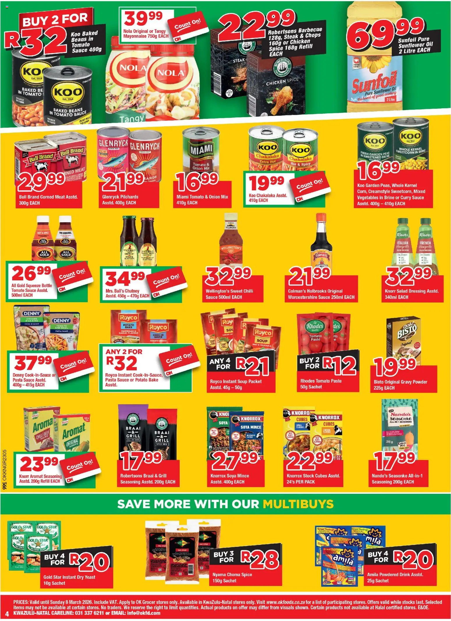 New OK Foods catalogue – valid from 25.02.2026 | Page: 4 | Products: Pasta, Seasoning, Soya mince, Sauce