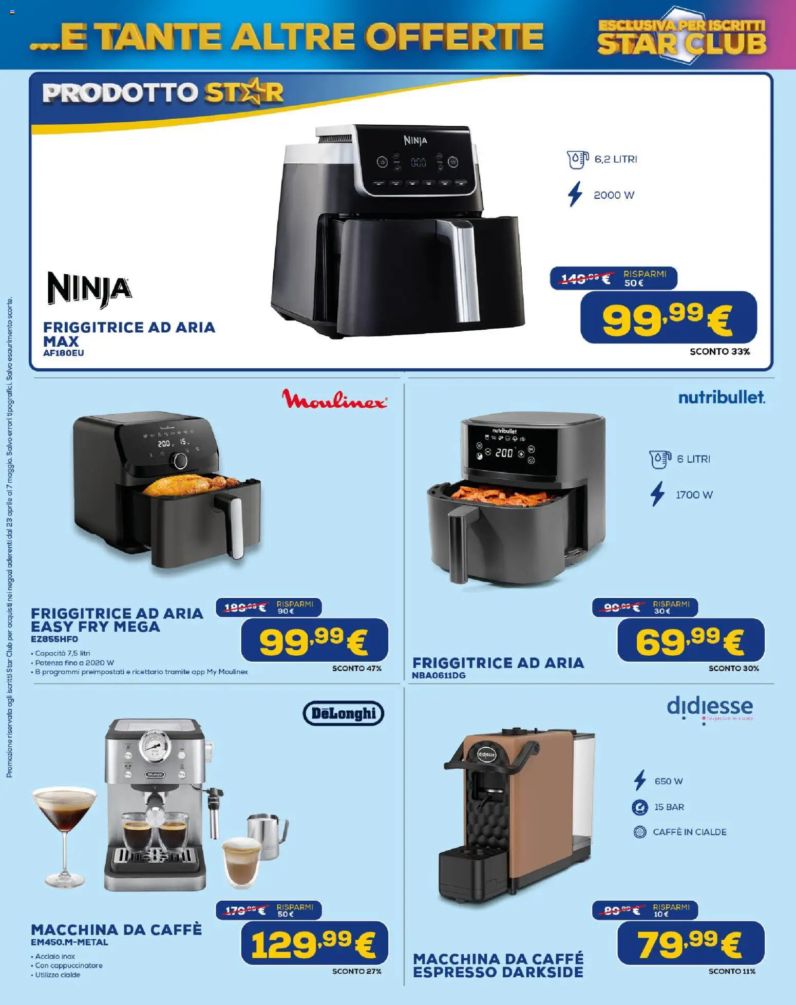 Volantino Euronics del 23.04.2026 | Pagina: 12 | Prodotti: Friggitrice ad aria, Macchina da caffe, Caffè, Friggitrice