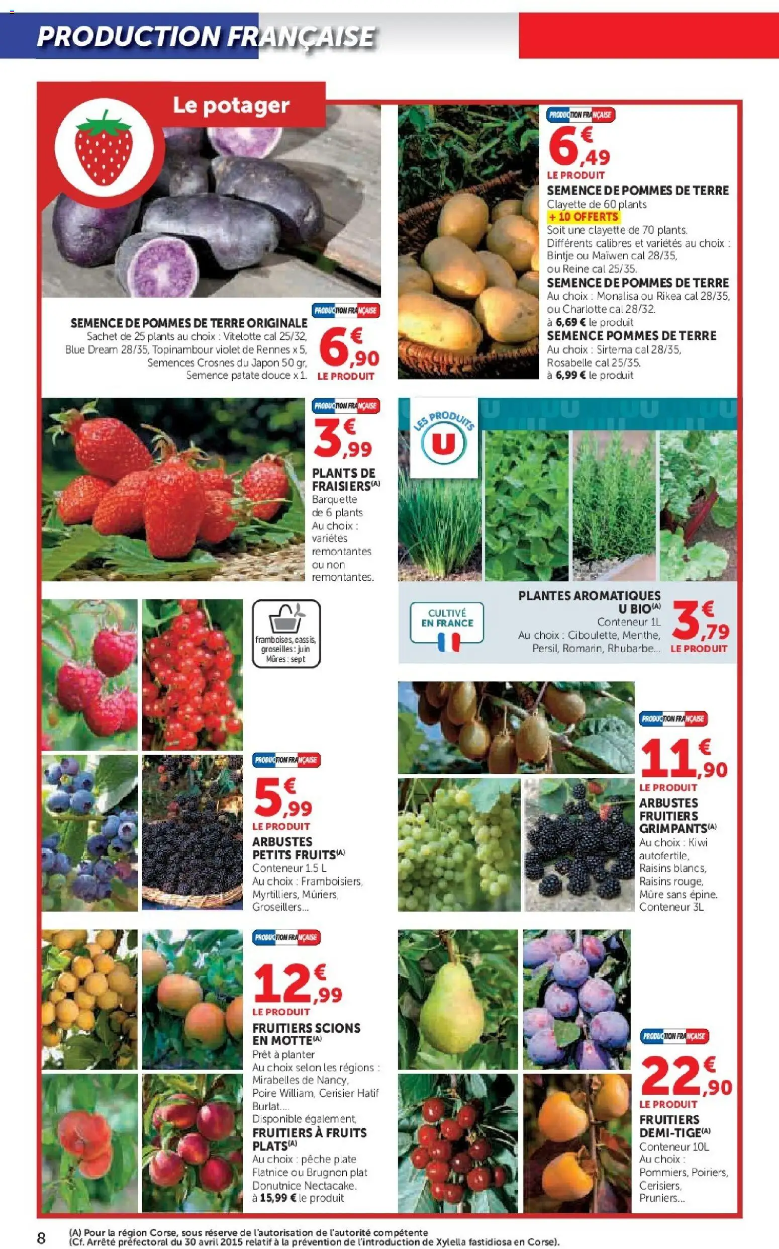 {H1} | Page: 8 | Produits: Le potager, Poire, Rhubarbe, Kiwi