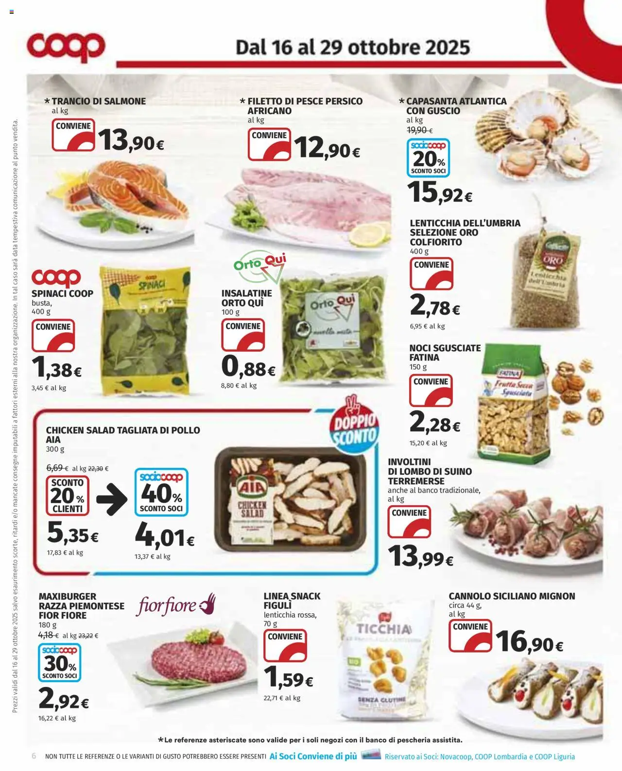 Volantino COOP del 16.10.2025 | Pagina: 6 | Prodotti: Pollo, Frutta, Suino, Noci