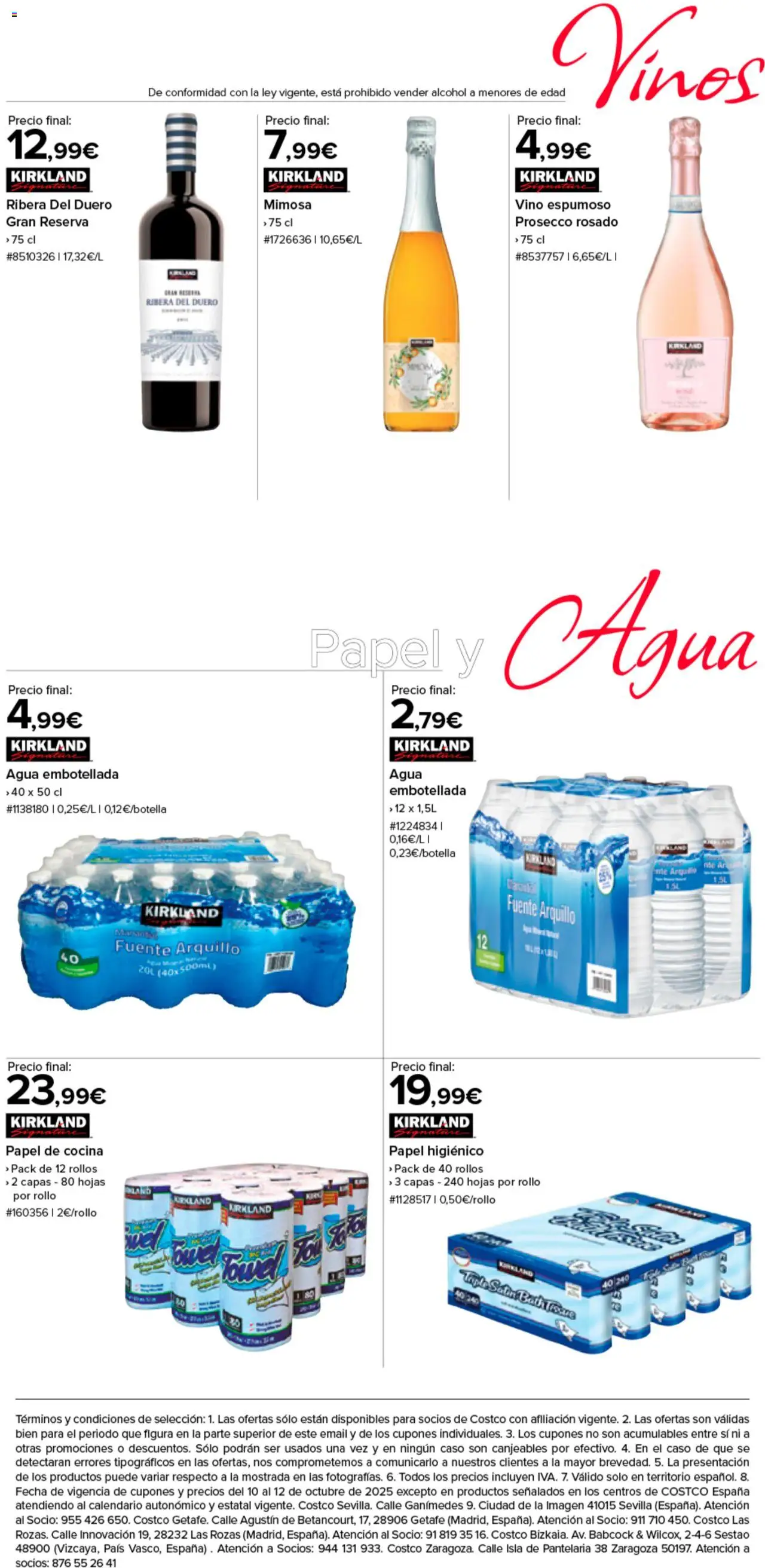 Costco catálogo │ válido desde el 10.10.2025 | Página: 6 | Productos: Vino, Papel higienico, Cocina