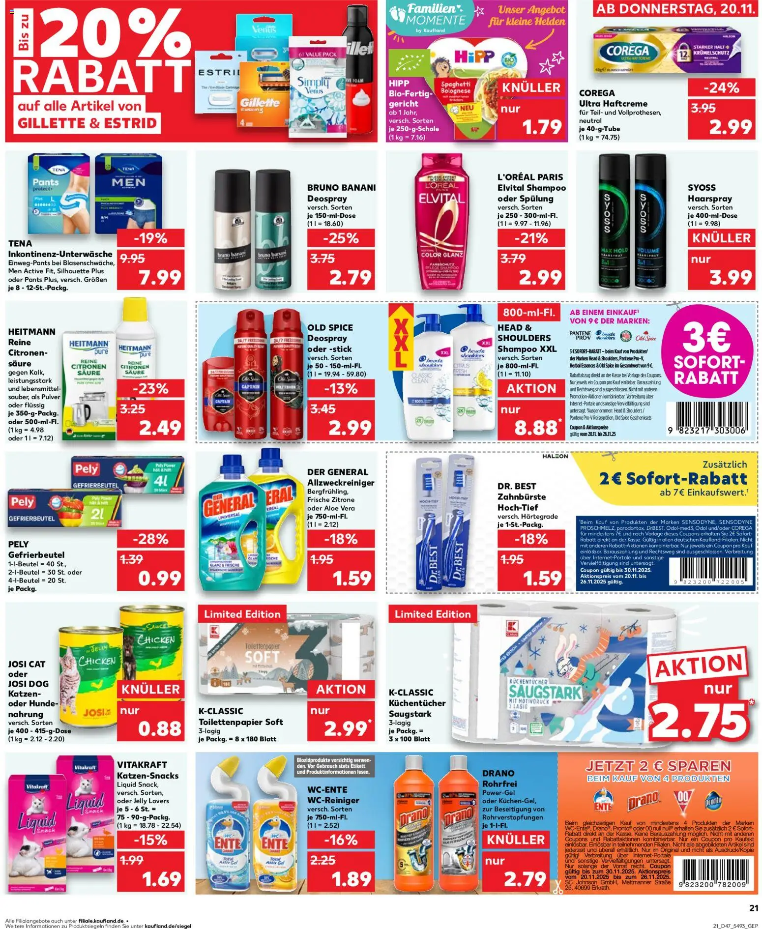 Kaufland prospekt Stuttgart	 – gültig ab 23.11.2025 | Seite: 21 | Produkte: Head & shoulders, Deodorant, Deospray, Ente