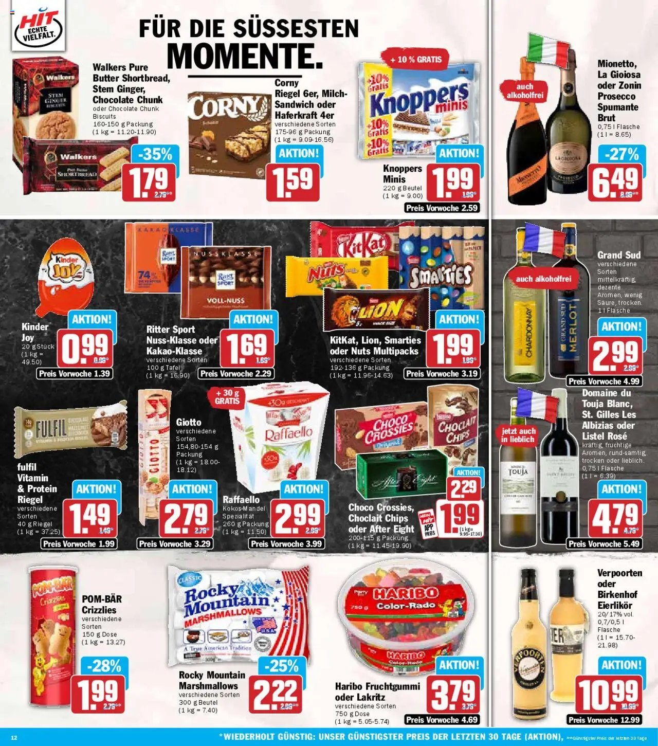 HIT Prospekt 	 - gültig ab dem 21.07.2025 | Seite: 12 | Produkte: Milch, Butter, Smarties, Grand sud
