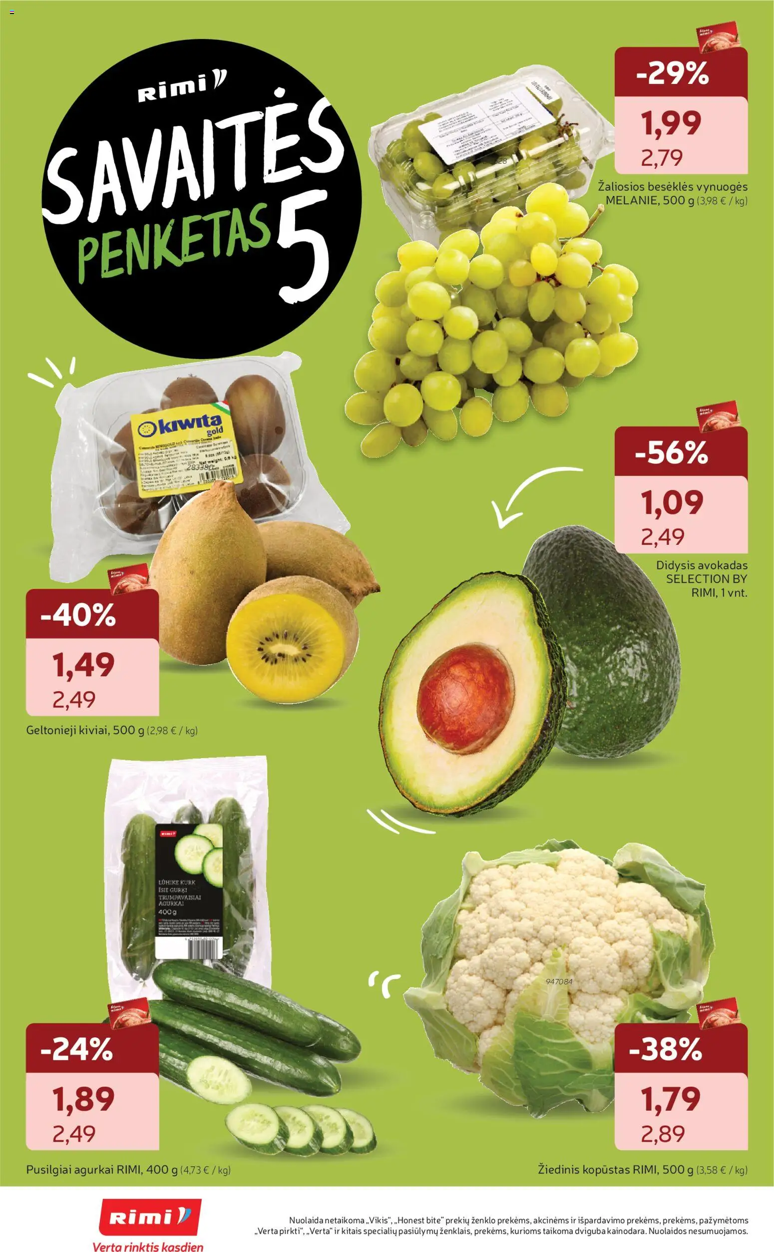 Rimi akcijos nuo 29.12.2025 | Puslapis: 6 | Prekių: Agurkai, Vynuogės