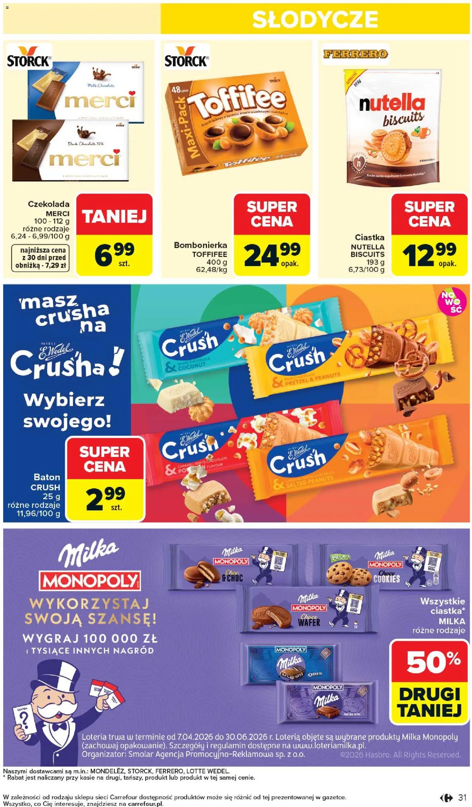 Carrefour gazetka od 20.04.2026 | Strona: 33 | Produkty: Słodycze, Nutella, Merci, Czekolada