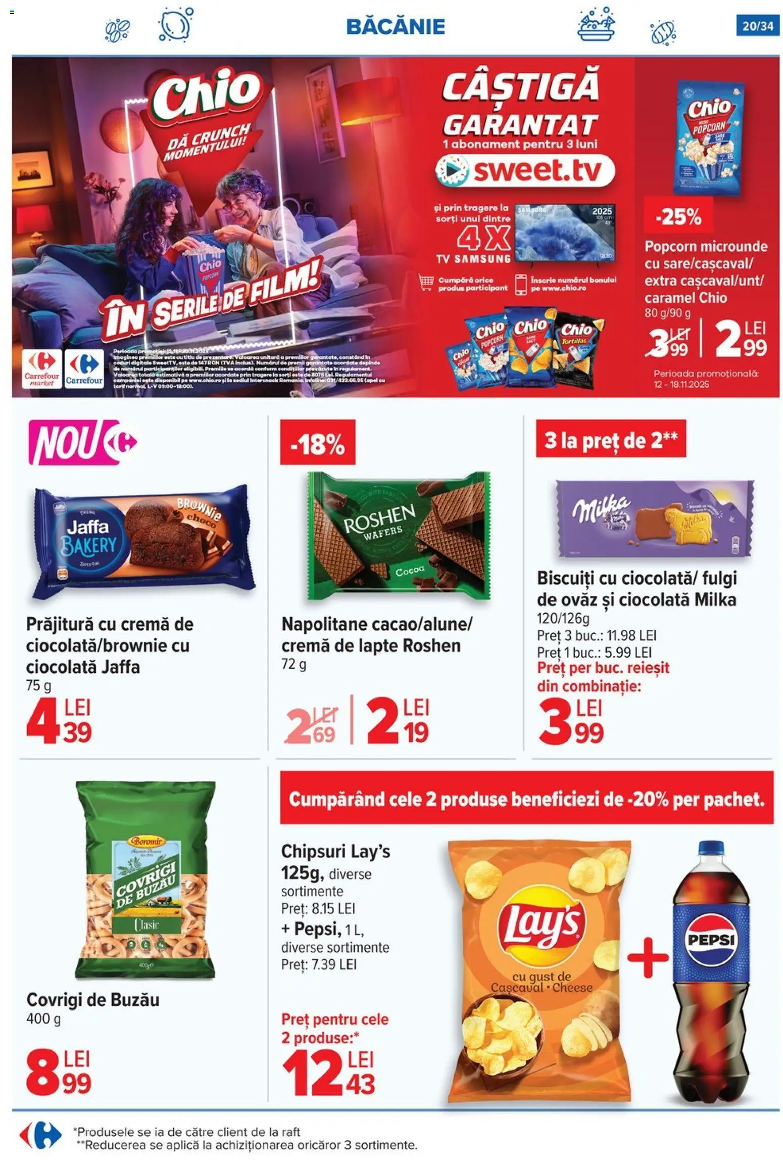 Noul catalog Carrefour – valabil de la 12.11.2025 | Pagină: 20 | Produse: Raft, Napolitane, Lapte, Chipsuri