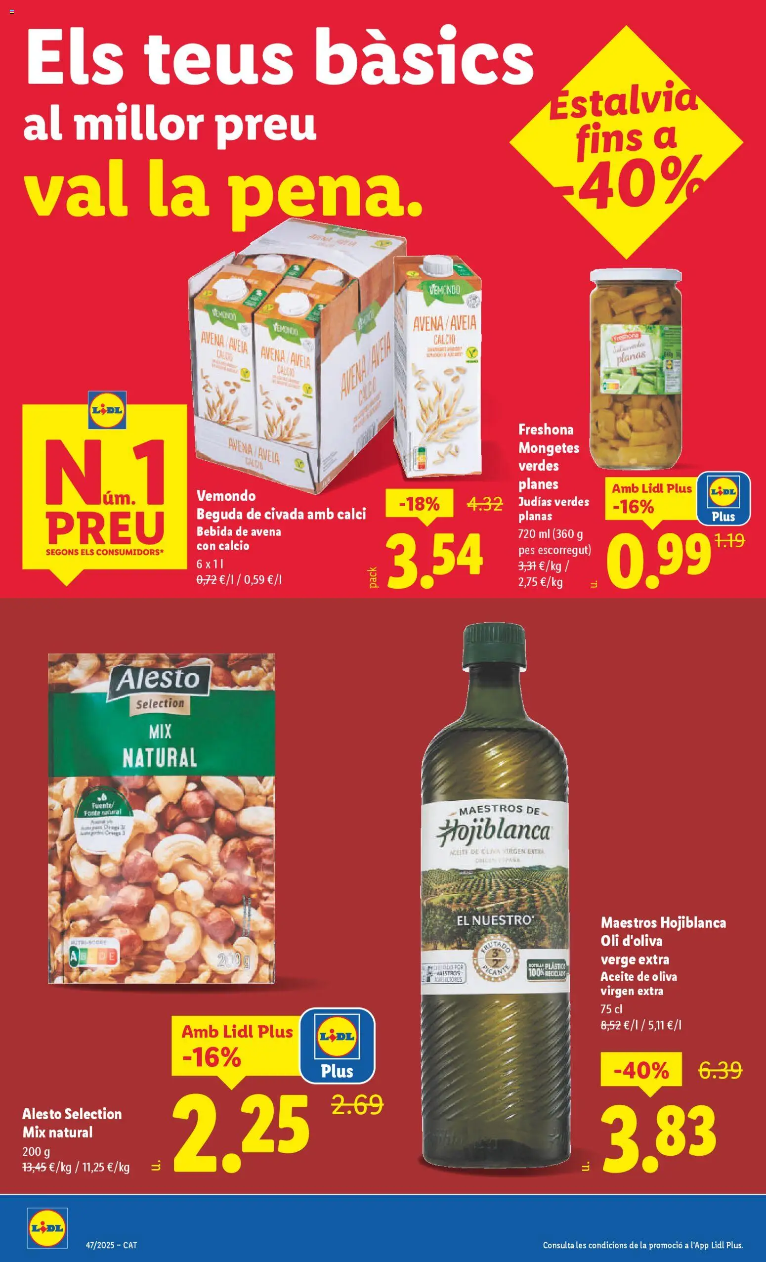 Lidl folleto │ válido desde el 17.11.2025 | Página: 14 | Productos: Aceite, Aceite de oliva, Aceite de oliva virgen extra, Bebida de avena