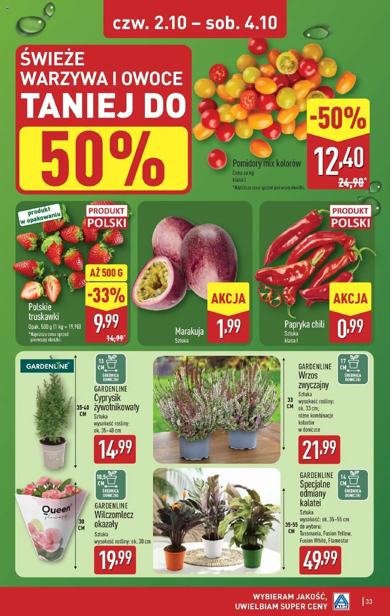 Aldi Gazetka od 29.09.2025 | Strona: 33 | Produkty: Chili, Wrzos, Papryka, Doniczki