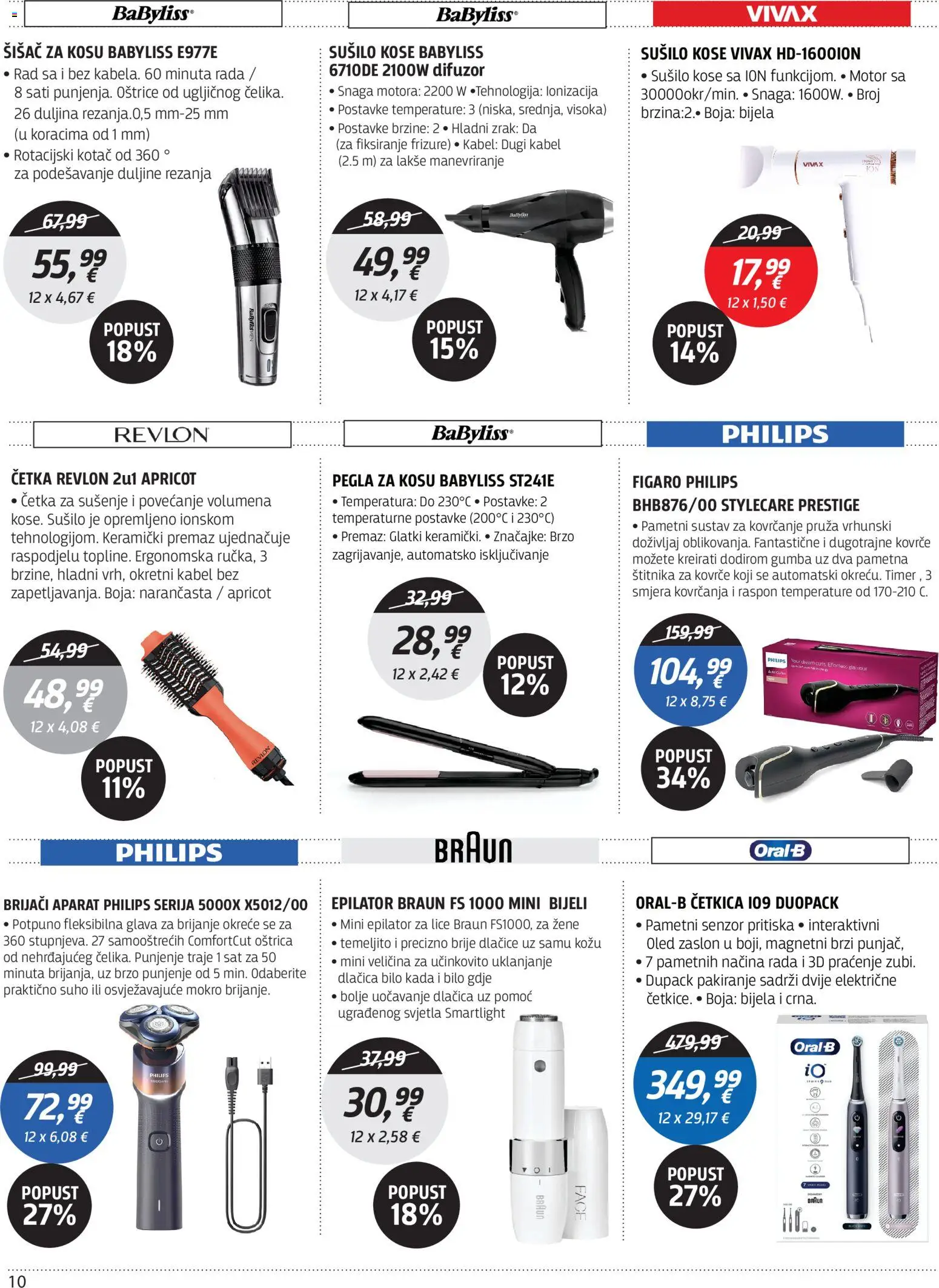 Centar Tehnike katalog | vrijedi od 09.03.2026 | Stranica: 10 | Proizvodi: Epilator, Četka, Sat, Kabel