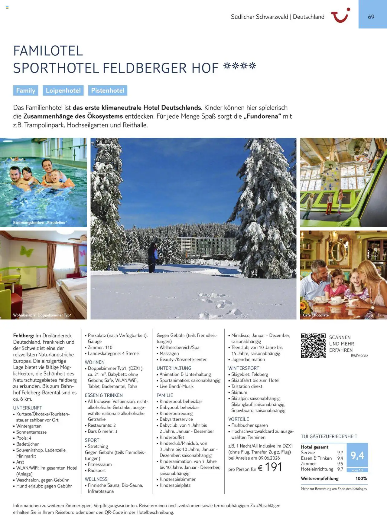 TUI Urlaub mit eigener Anreise 2025/26 – gültig ab 01.11.2025 | Seite: 69 | Produkte: Babybett, Ski, Snowboard, Föhn