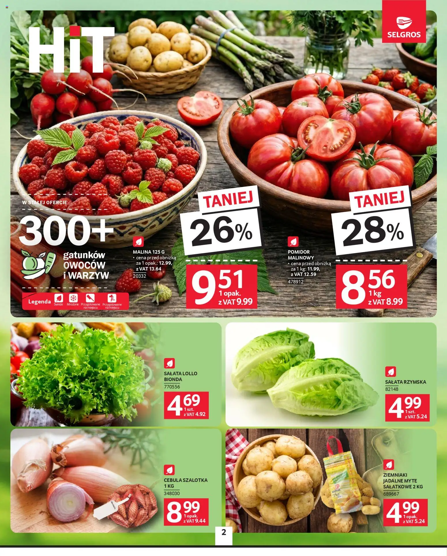 Selgros cash&carry gazetka od 23.04.2026 | Strona: 2 | Produkty: Malina, Cebula szalotka, Ziemniaki, Szalotka