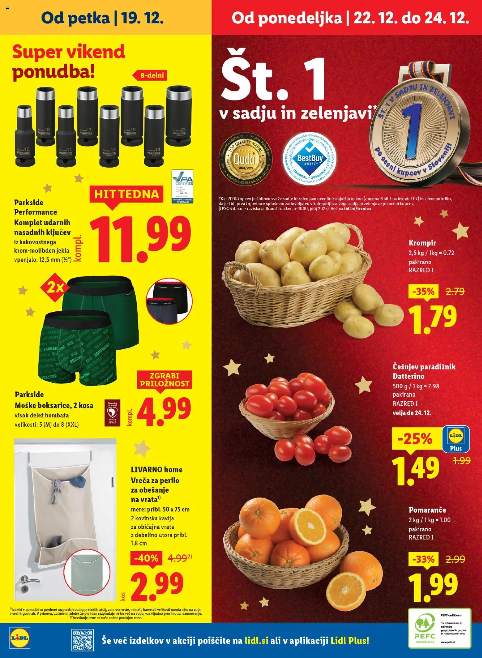 Novi Lidl katalog ponudbe – veljaven od 18.12.2025 | Stran: 64 | Izdelki: Pomarance, Paradiznik, Krompir, Vrata