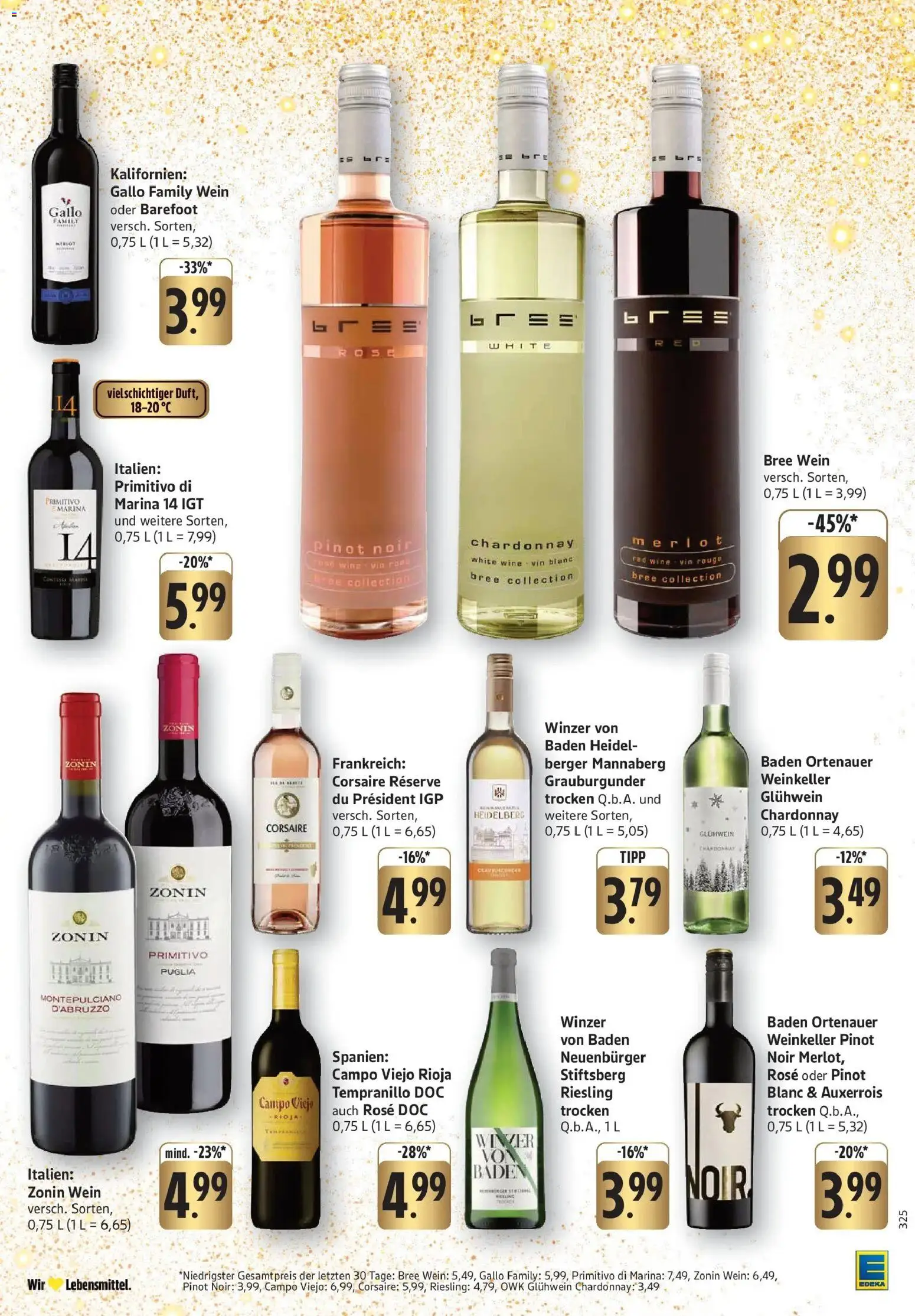 Edeka prospekt Weinheim	 – gültig ab 08.12.2025 | Seite: 29 | Produkte: Merlot, Bree, Rouge, Wein