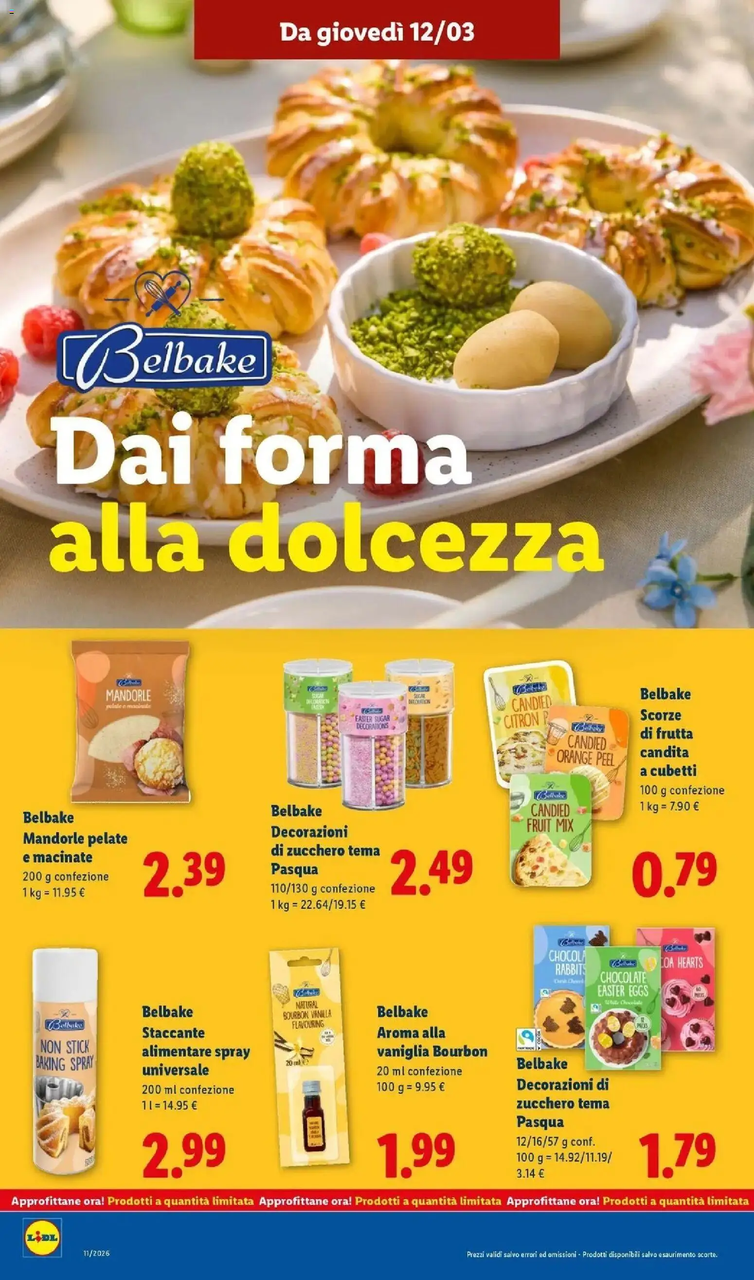 Volantino Lidl del 09.03.2026 | Pagina: 24 | Prodotti: Frutta, Zucchero, Mandorle, Decorazioni