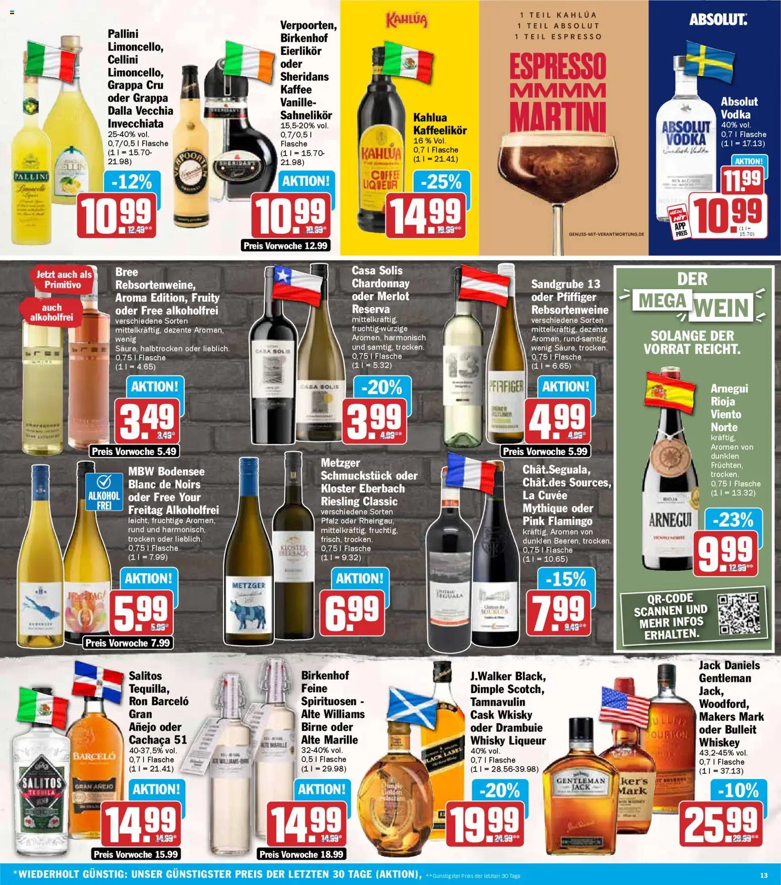 HIT - Baden-Württemberg – gültig ab 03.11.2025 | Seite: 13 | Produkte: Martini, Whisky, Bree, Vodka