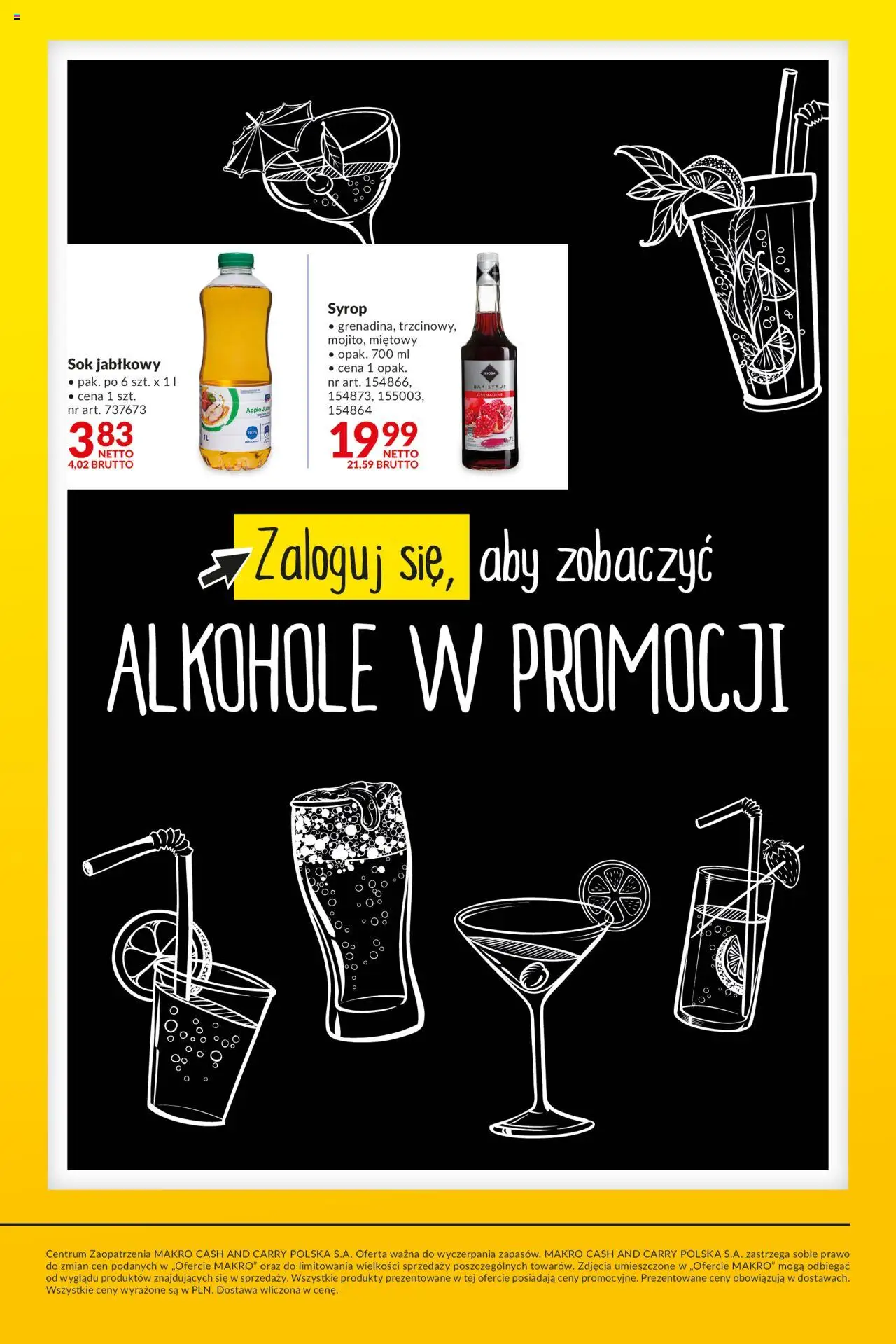 Makro Gazetka - Dostawy dla gastronomii od 27.05.2025 | Strona: 8 | Produkty: Syrop, Sok jabłkowy, Sok
