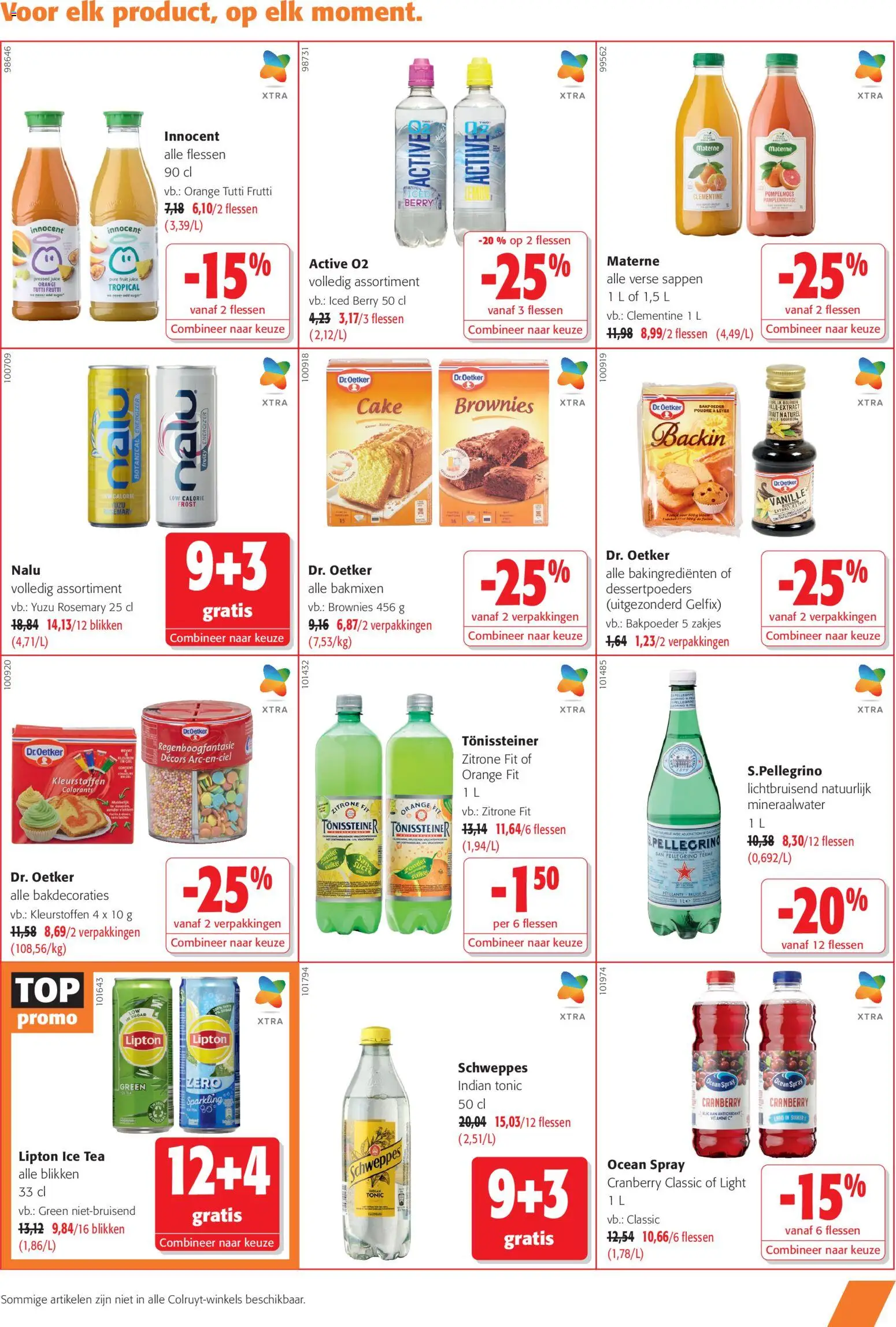 {H1} | Pagina: 17 | Producten: Bourbon, Fruit, Brownies, Mineraalwater