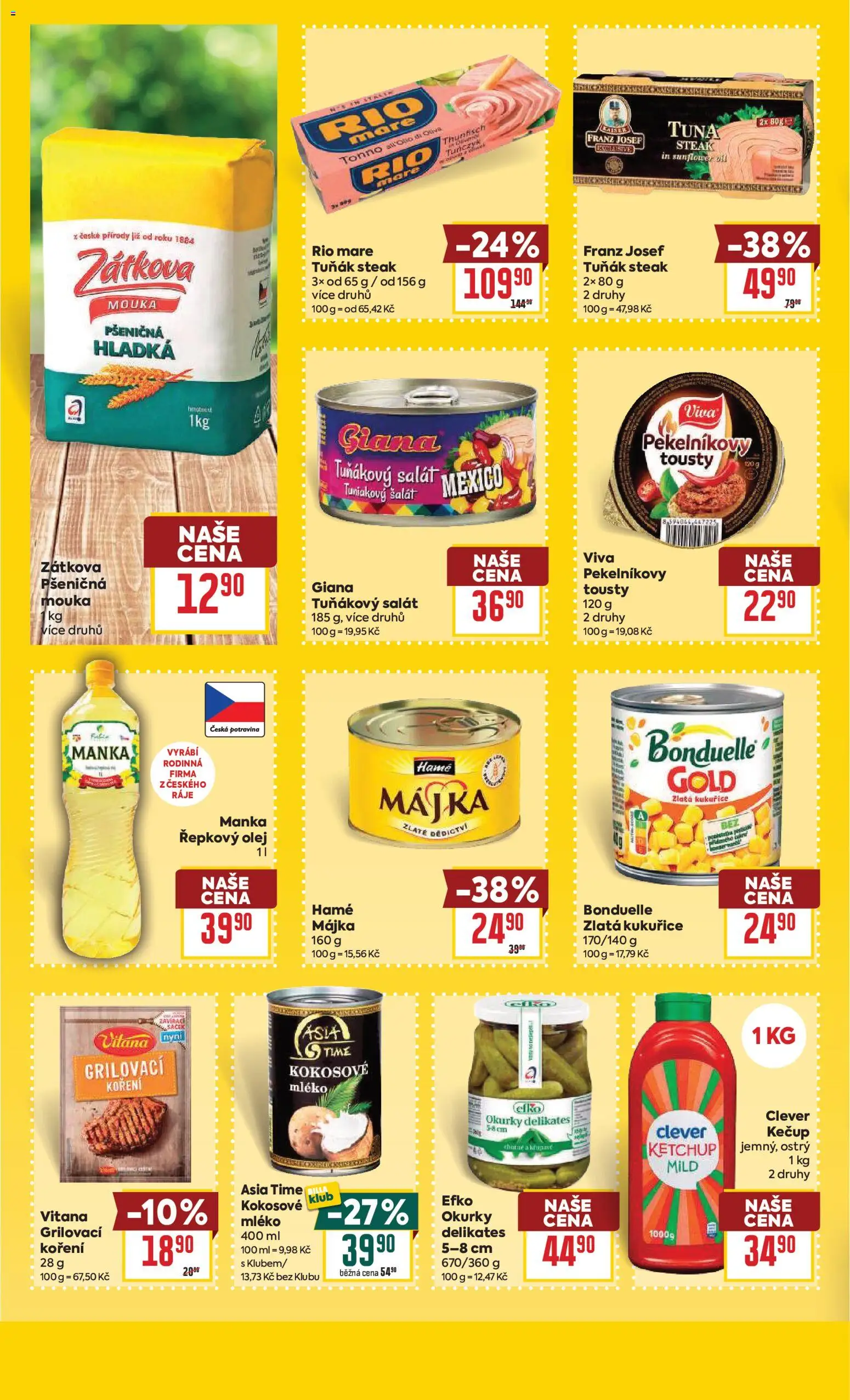 Billa Velký leták od 18.02.2026 | Strana: 14 | Produkty: Tuňák, Okurky, Salát, Steak