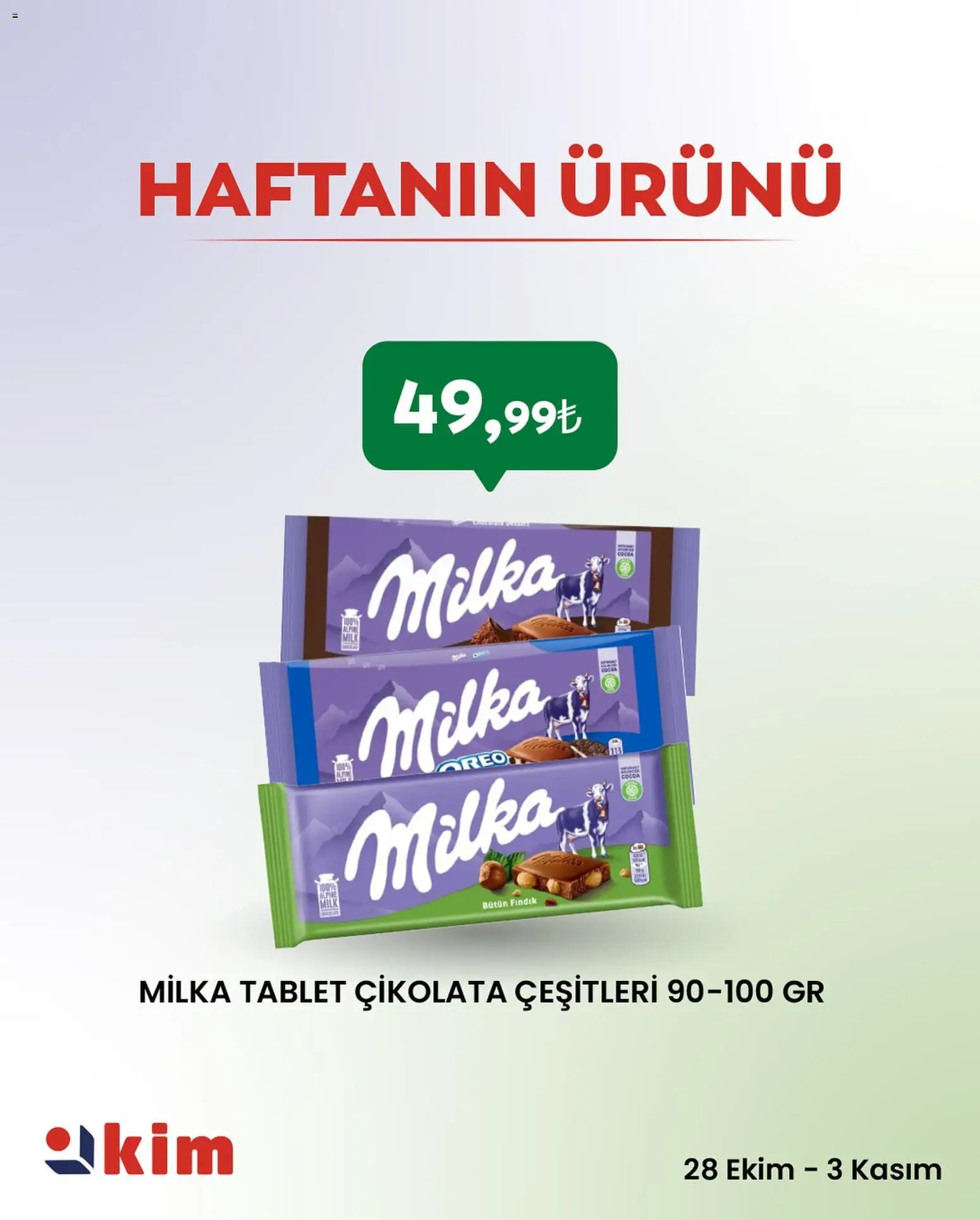 Kim Market Haftanın Ürünü - 28.10.2025 tarihinden itibaren geçerlidir | Sayfa: 1 | Ürünler: Çikolata, Fındık, Tablet