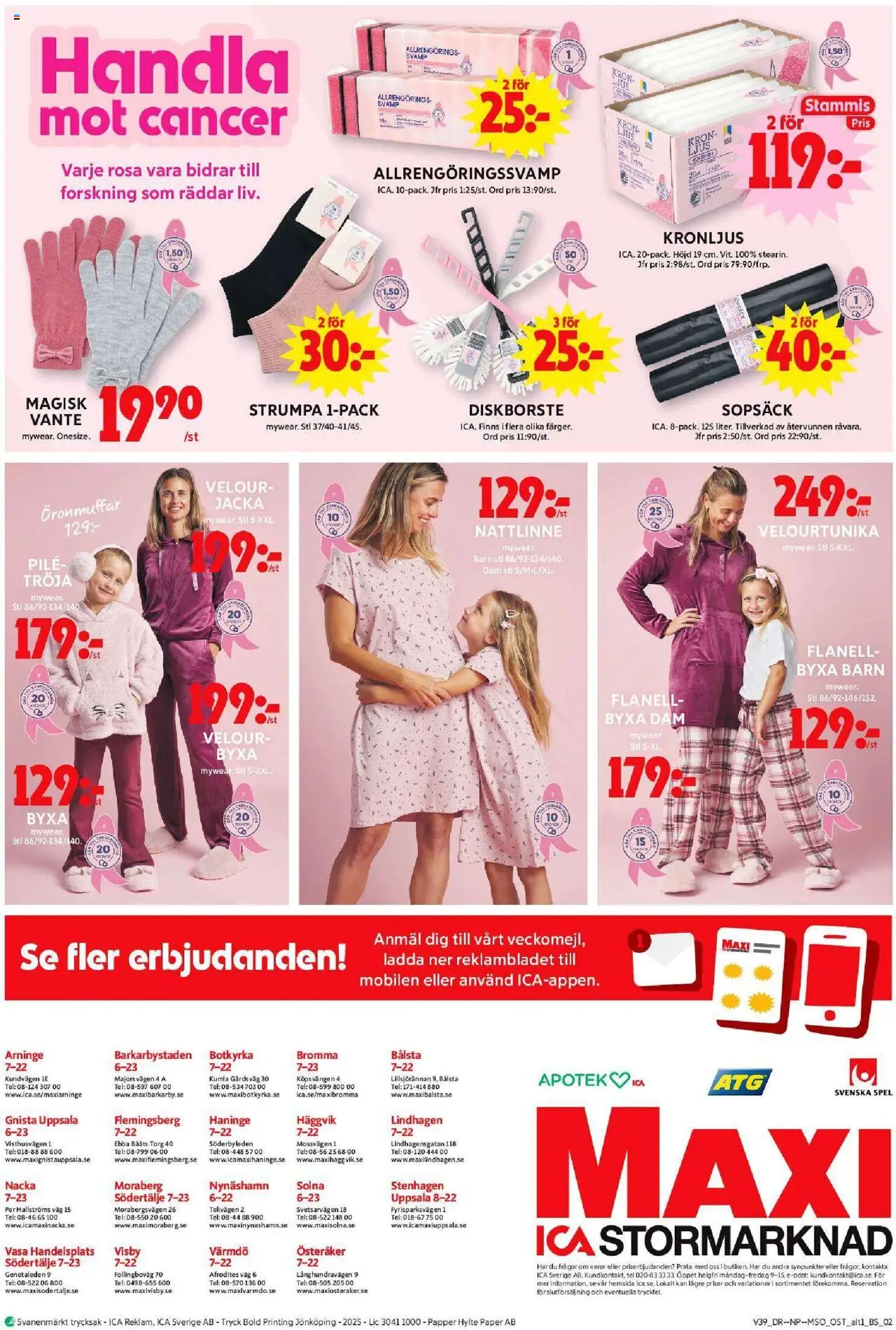 ICA Maxi reklamblad aktuell från 22.09.2025 | Sida: 20 | Produkter: Svamp, Jacka, Sweatshirt, Ljus