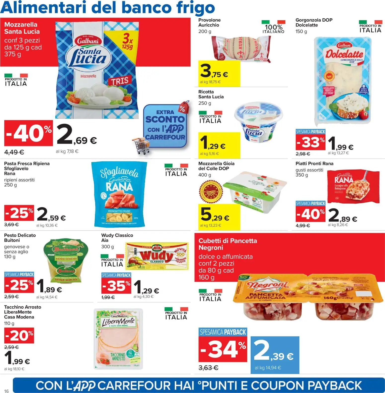 Volantino Carrefour del 07.11.2025 | Pagina: 16 | Prodotti: Pancetta, Pasta, Pesto, Ricotta