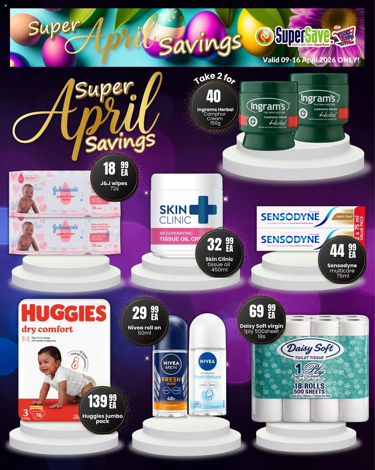 New Super Save catalogue – valid from 09.04.2026 | Page: 52 | Products: Tissue oil, Toilet, Oil, Cream