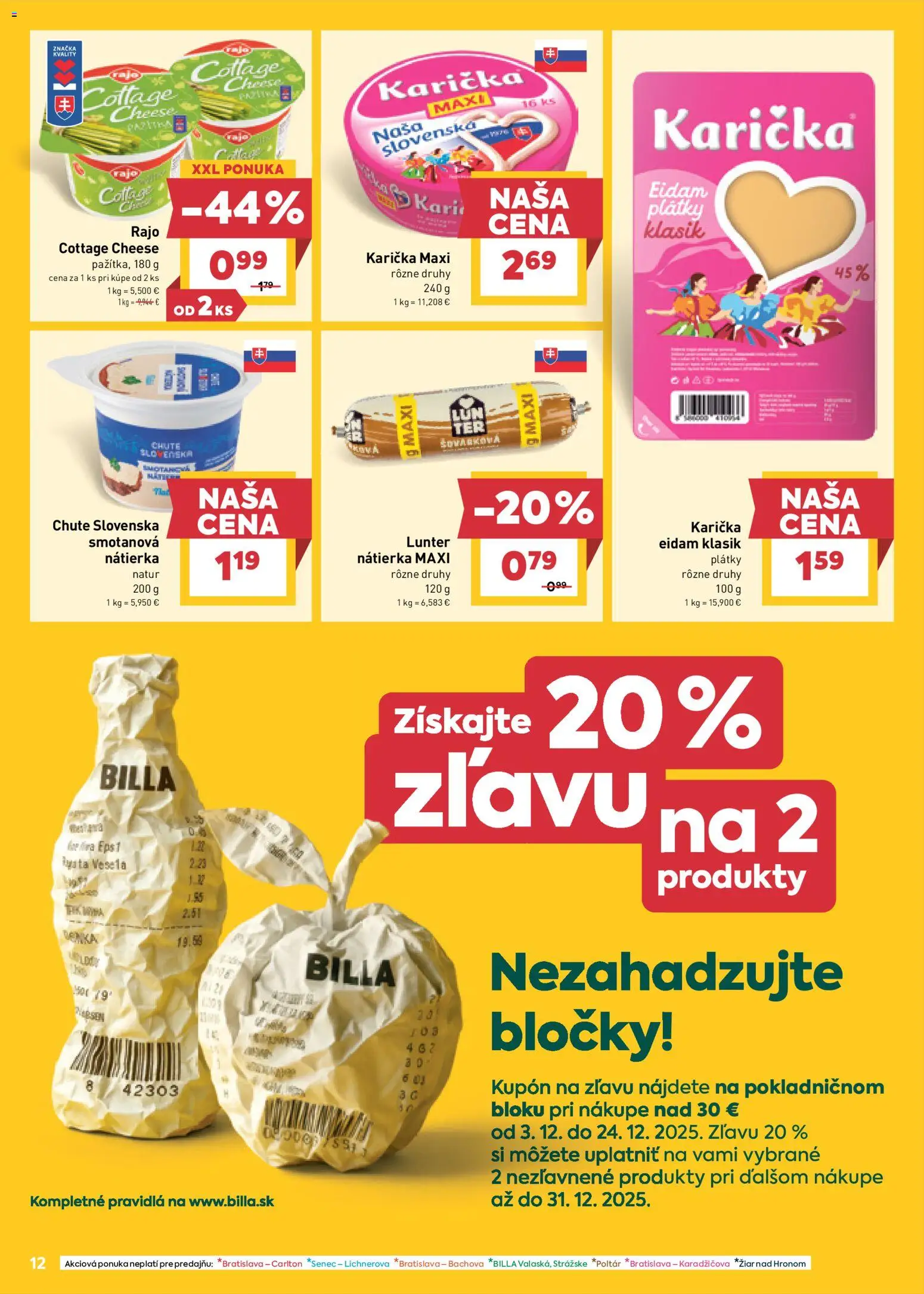 Nové Billa akcie – leták je platný od 03.12.2025 | Strana: 12