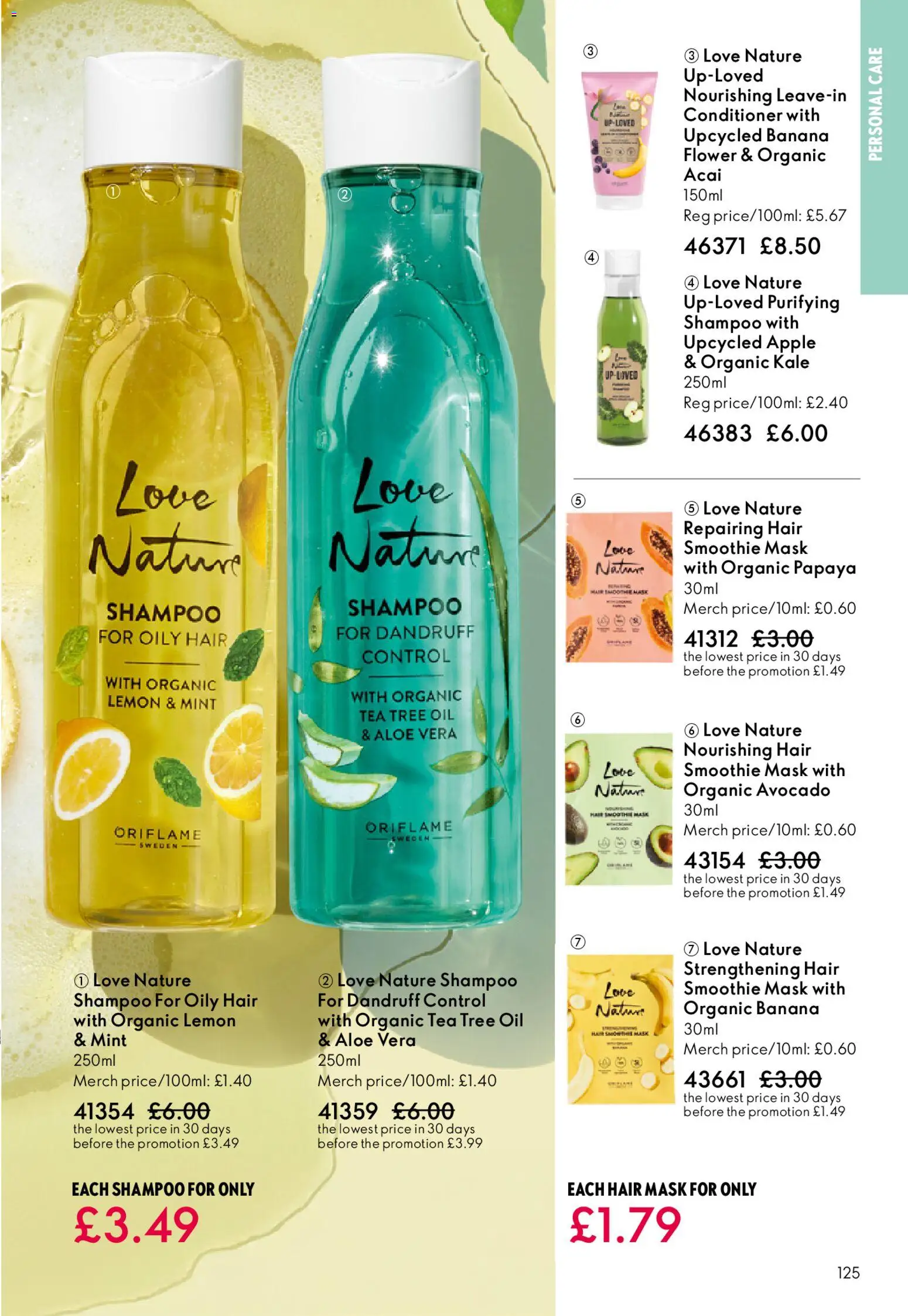 {H1} | Page: 125 | Products: Shampoo, Oil, Tea, Lemon