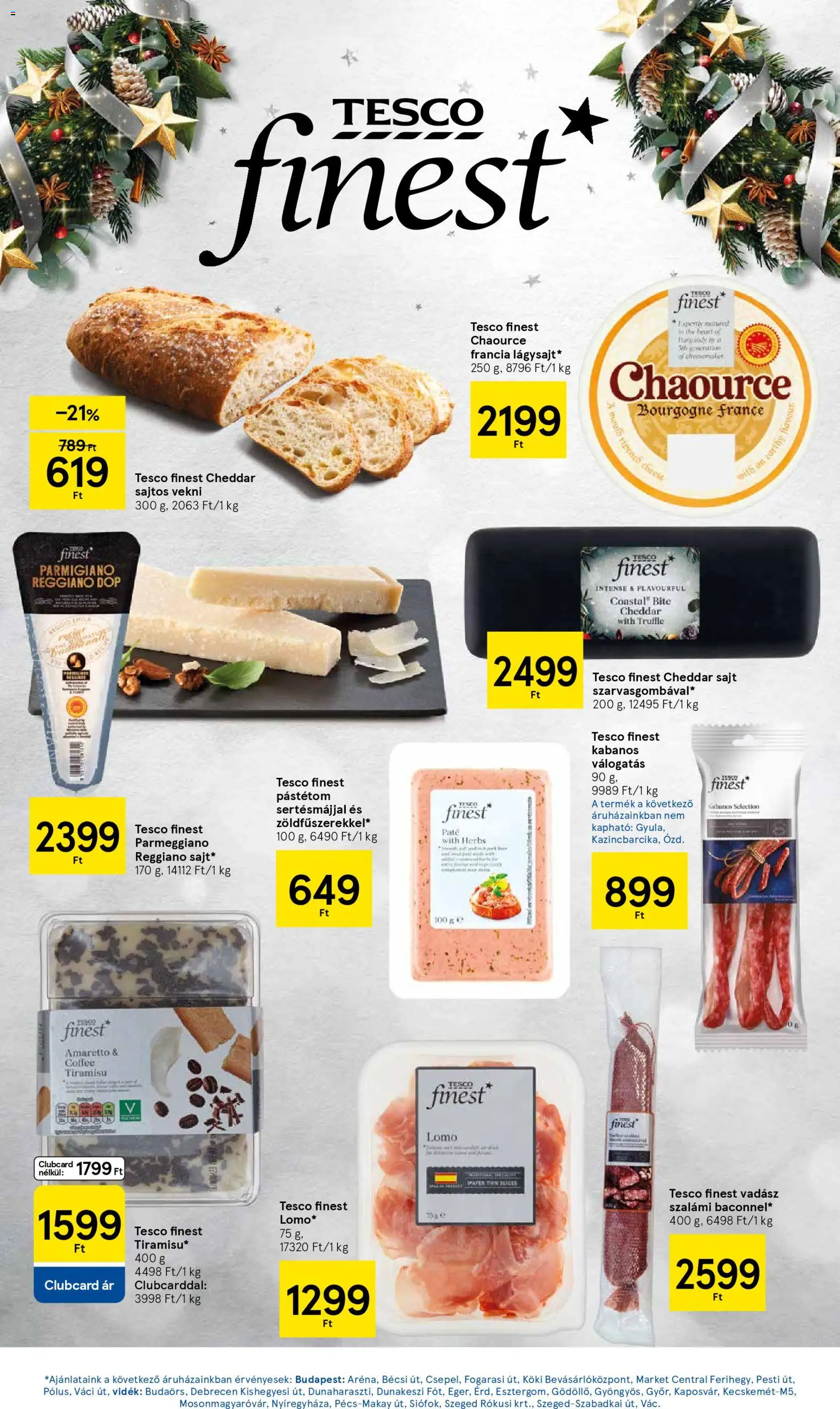 Tesco akciós ujság - amely érvényes a következő dátumtól: 13.11.2025 | Oldal: 19 | Termékek: Tiramisu, Szalámi, Pástétom, Cheddar