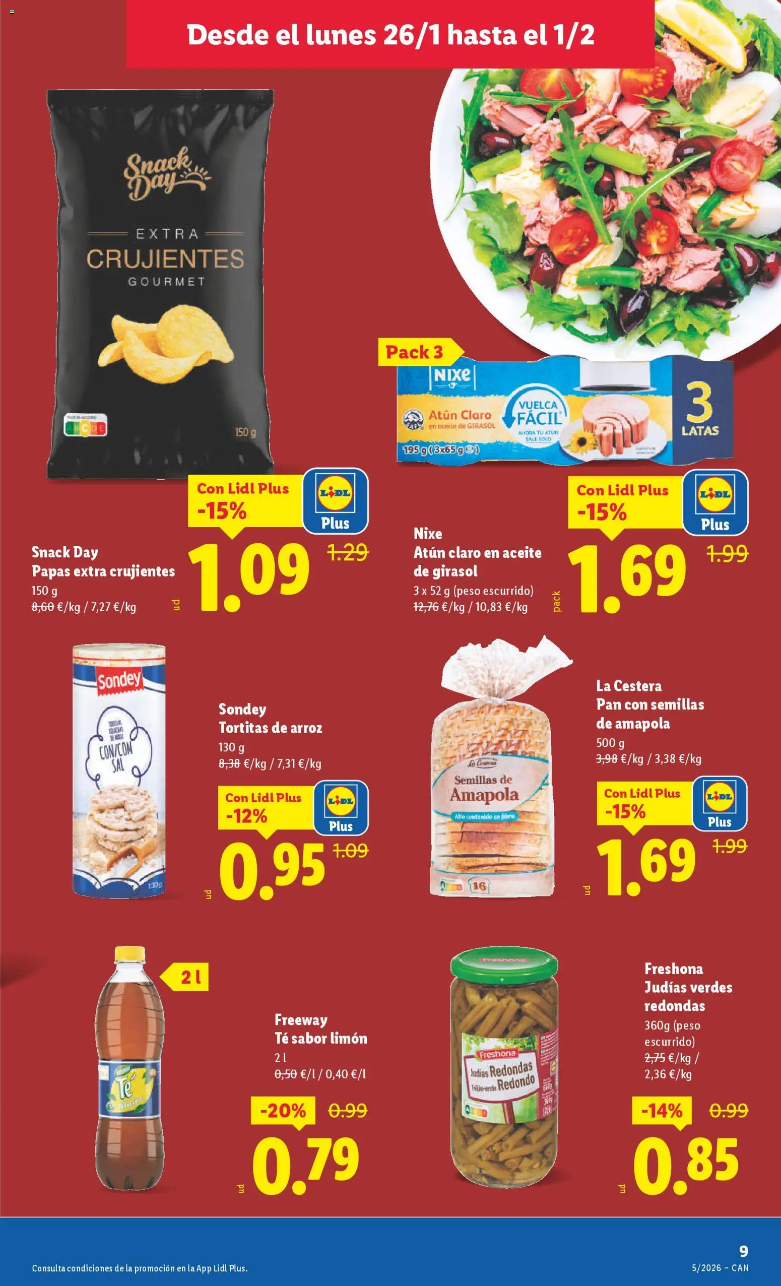 Lidl - Canarias │ válido desde el 26.01.2026 | Página: 17 | Productos: Aceite, Arroz, Té, Peso