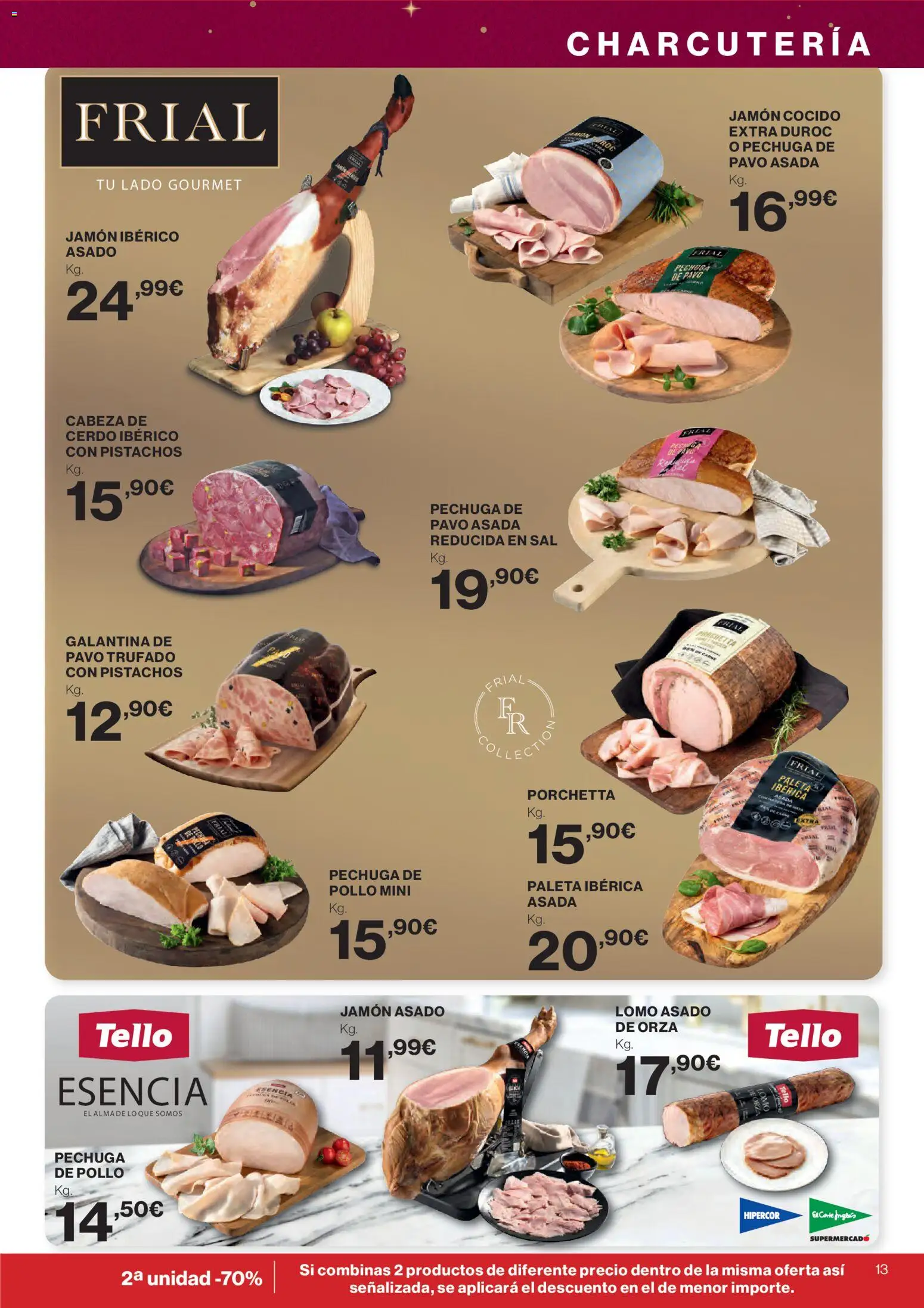 Hipercor catálogo │ válido desde el 18.12.2025 | Página: 13 | Productos: Jamón ibérico, Jamón, Jamón cocido, Cerdo