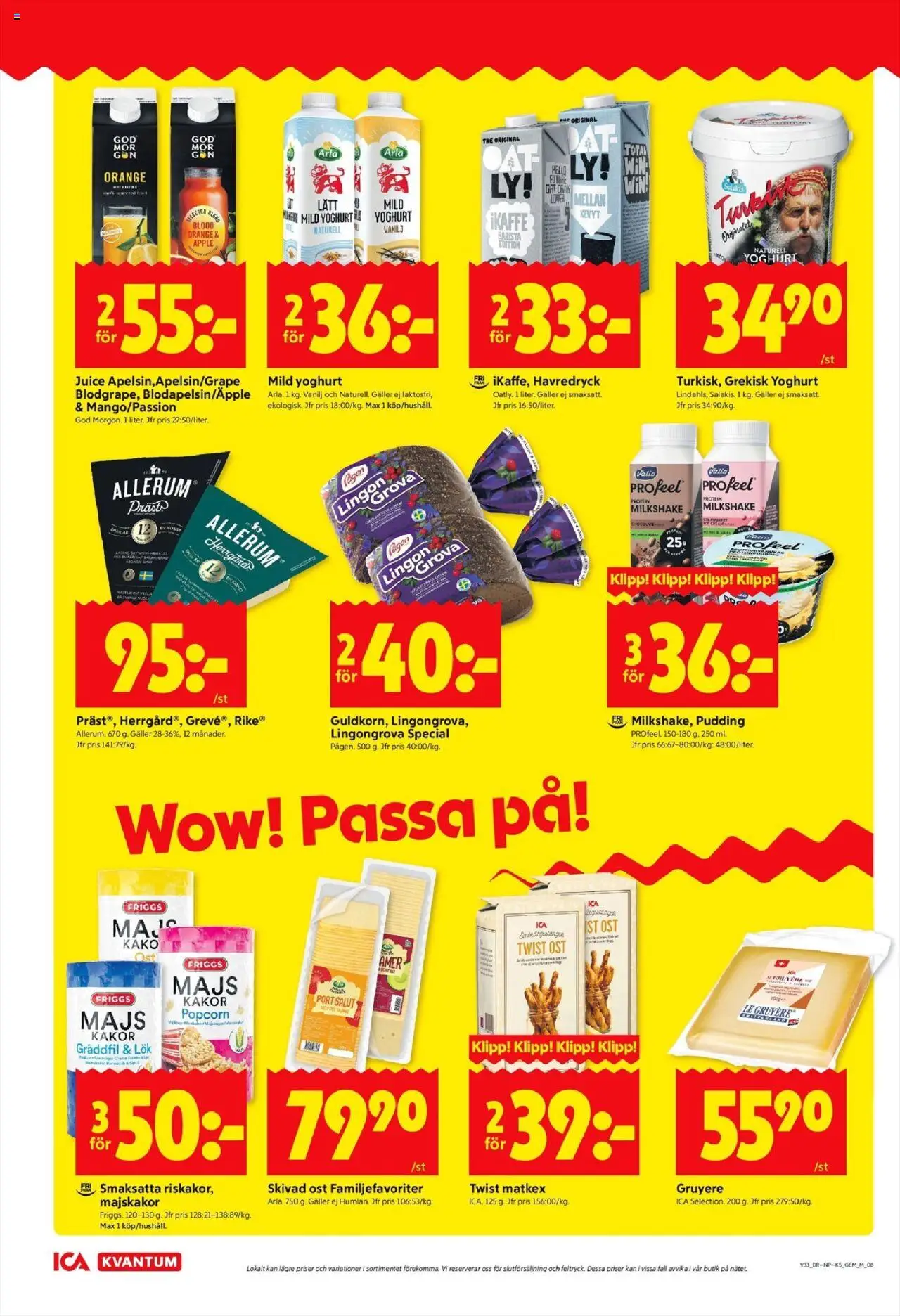 ICA Kvantum reklamblad aktuell från 11.08.2025 | Sida: 8 | Produkter: Galler, Majskakor, Yoghurt, Gräddfil