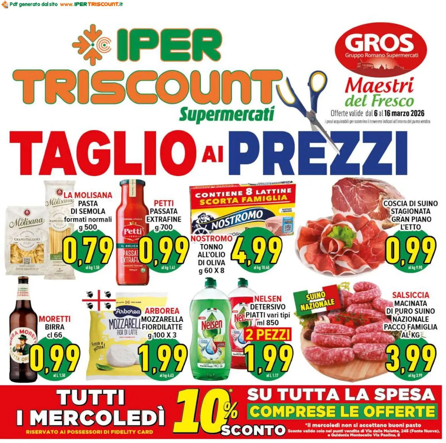 Volantino Ipertriscount del 06.03.2026 | Pagina: 1 | Prodotti: Birra, Mozzarella, Latte, Tonno